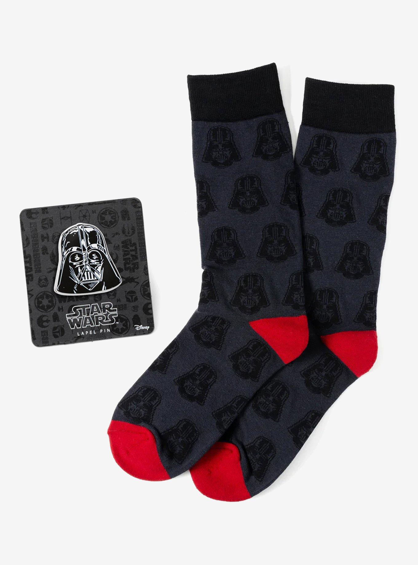 Star Wars Darth Vader Black and Red Dress Sock and Lapel Pin Gift Set, , hi-res
