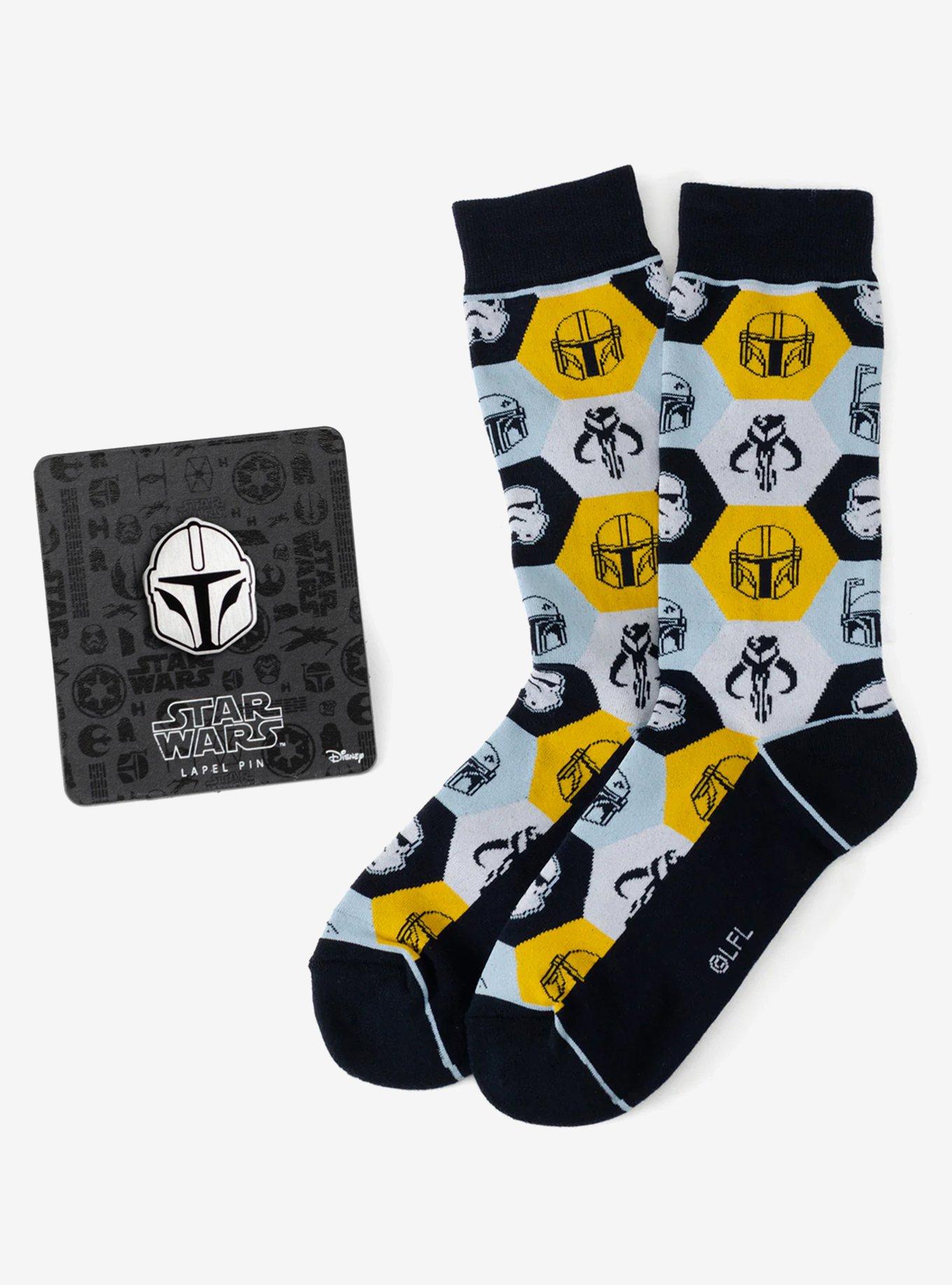 Star Wars Mandalorian and Mythosaur Dress Socks and Lapel Pin Gift Set, , hi-res