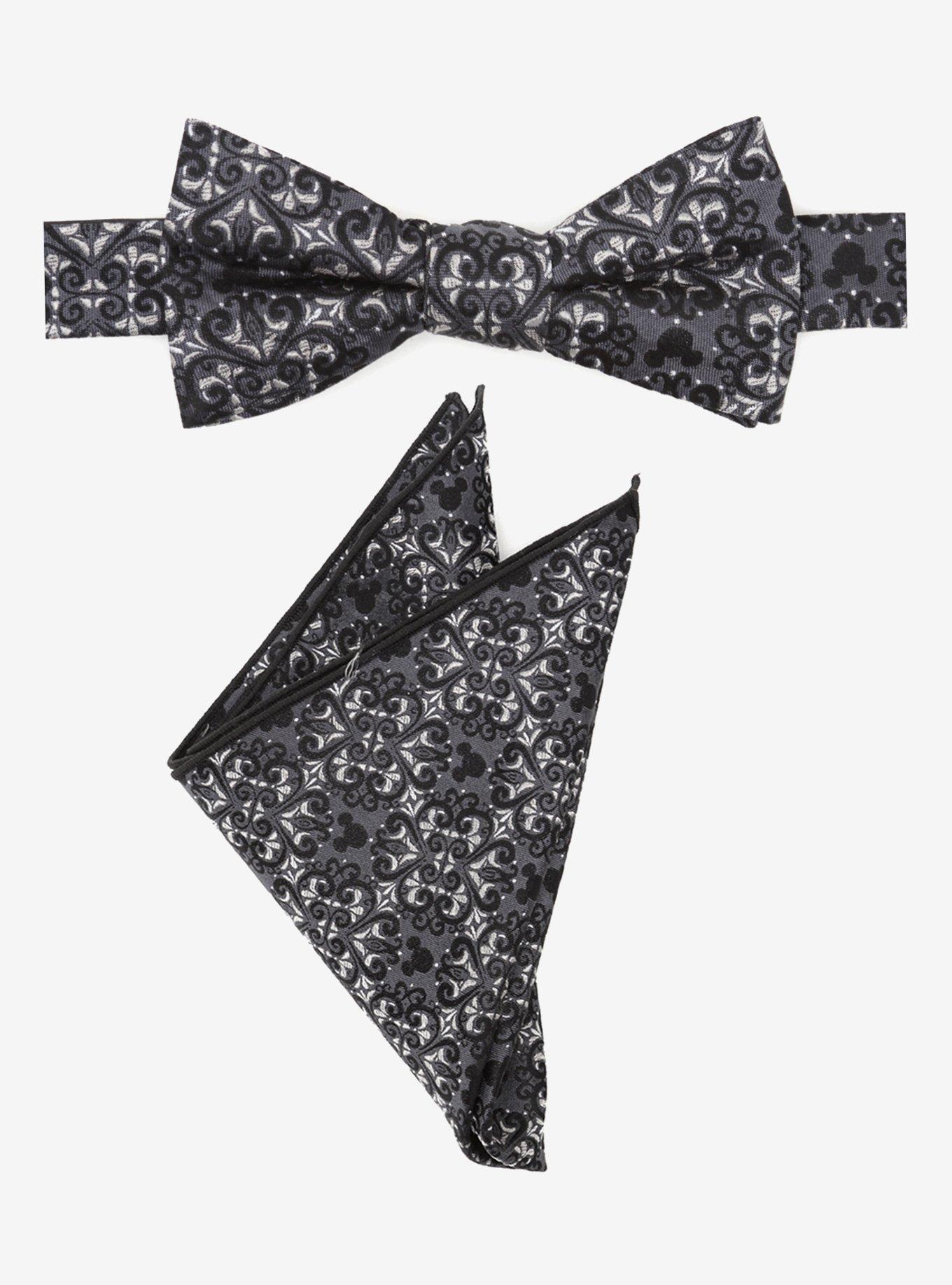 Disney Mickey Mouse Damask Silk Pocket Square and Bow Tie Gift Set, , hi-res