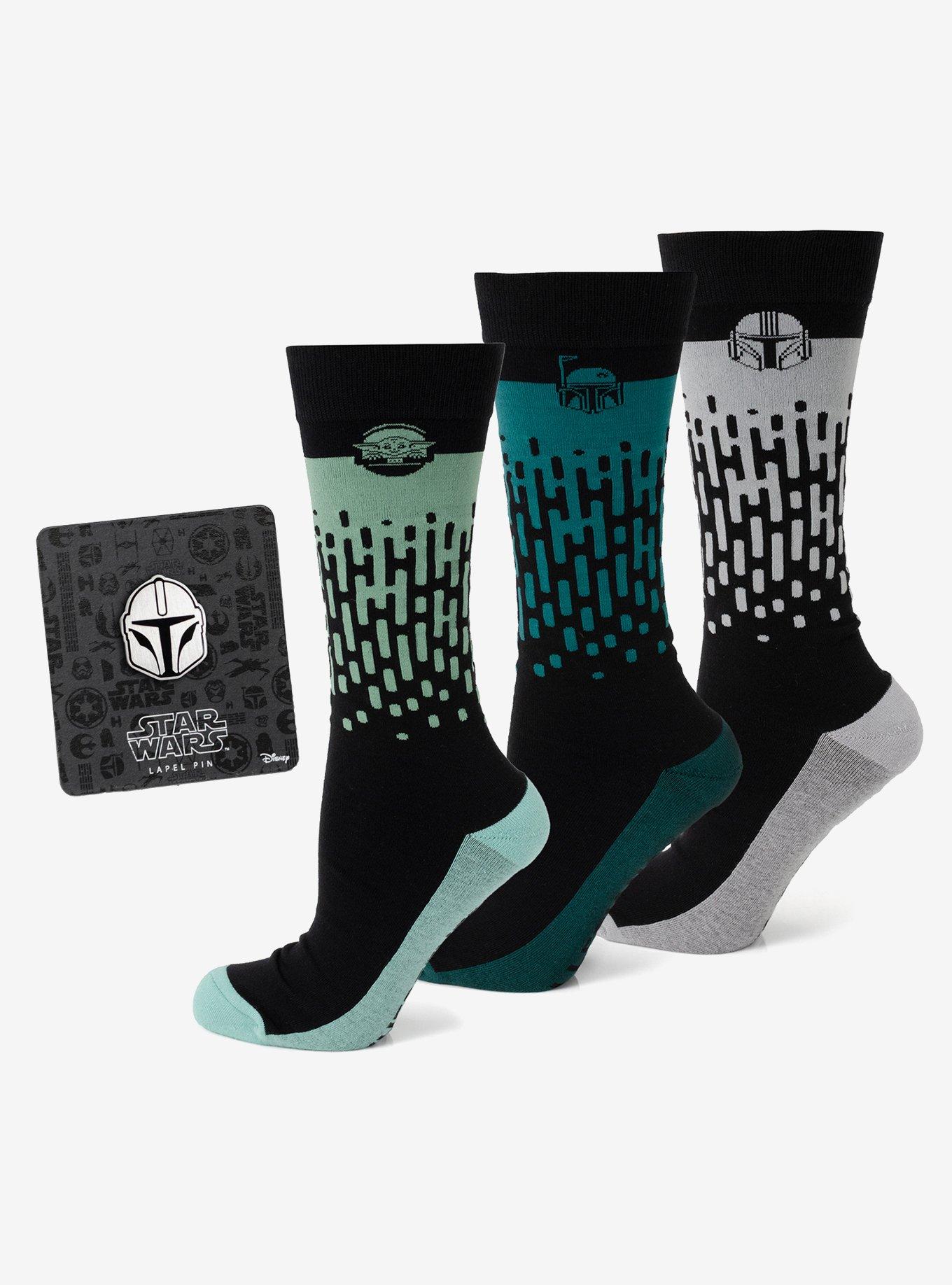 Star Wars Mandalorian 3-Pack Dress Sock and Lapel Pin Gift Set, , hi-res