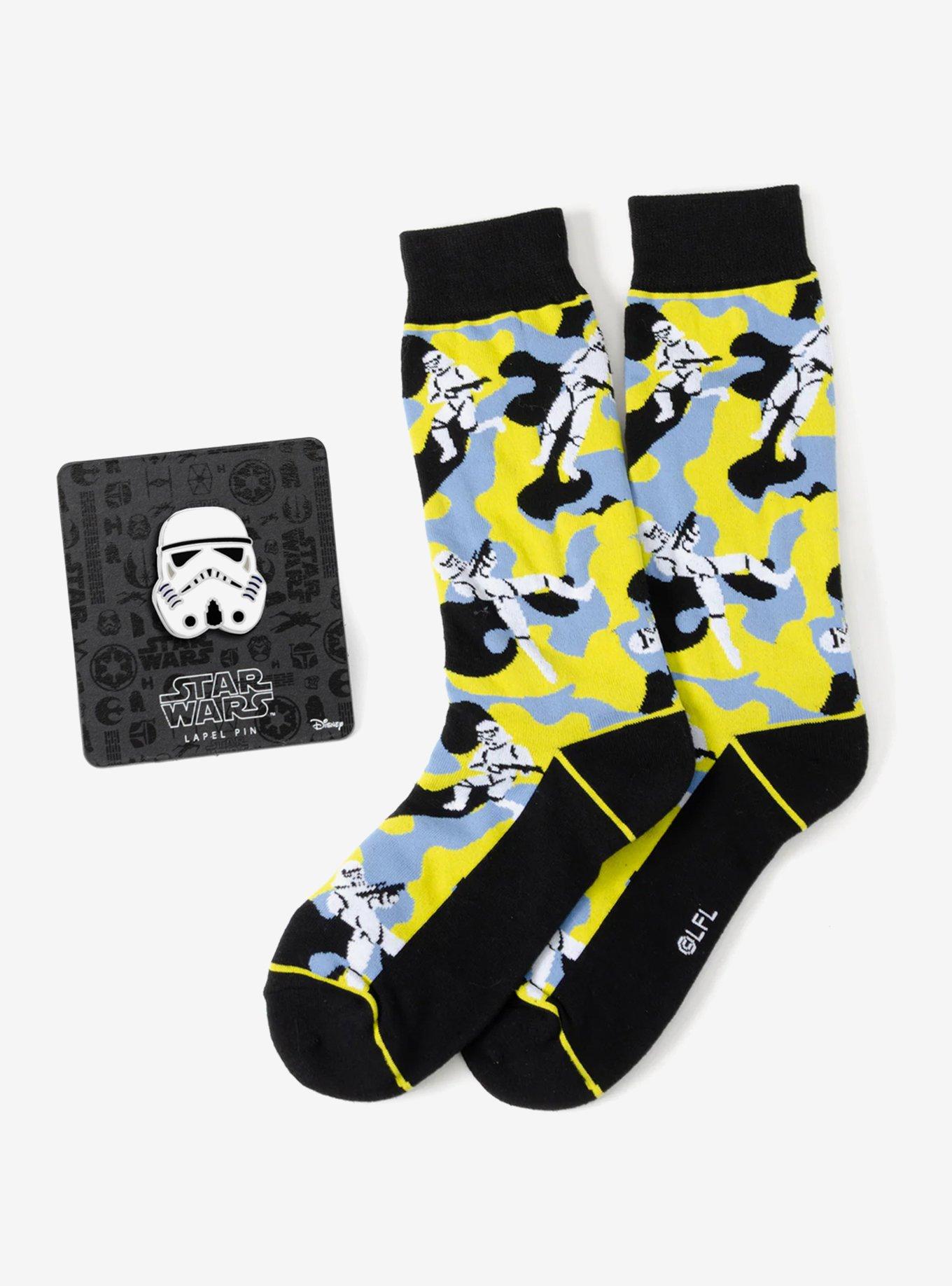Star Wars Stormtrooper Yellow Camo Dress Socks and Lapel Pin Gift Set, , hi-res