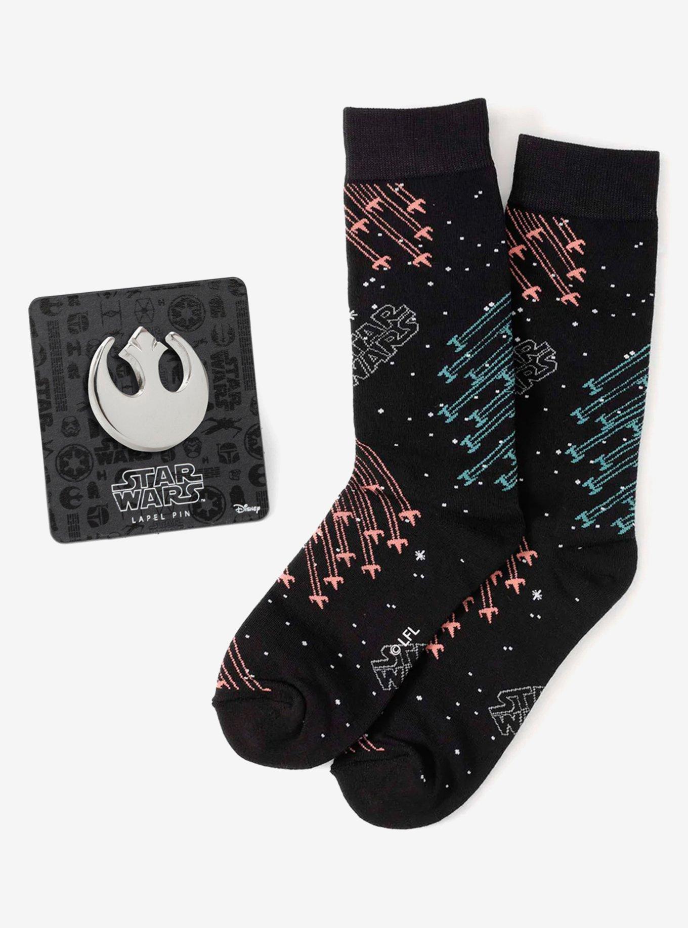 Star Wars X-Wing and TIE Fighter Battle Dress Socks and Lapel Pin Gift Set, , hi-res