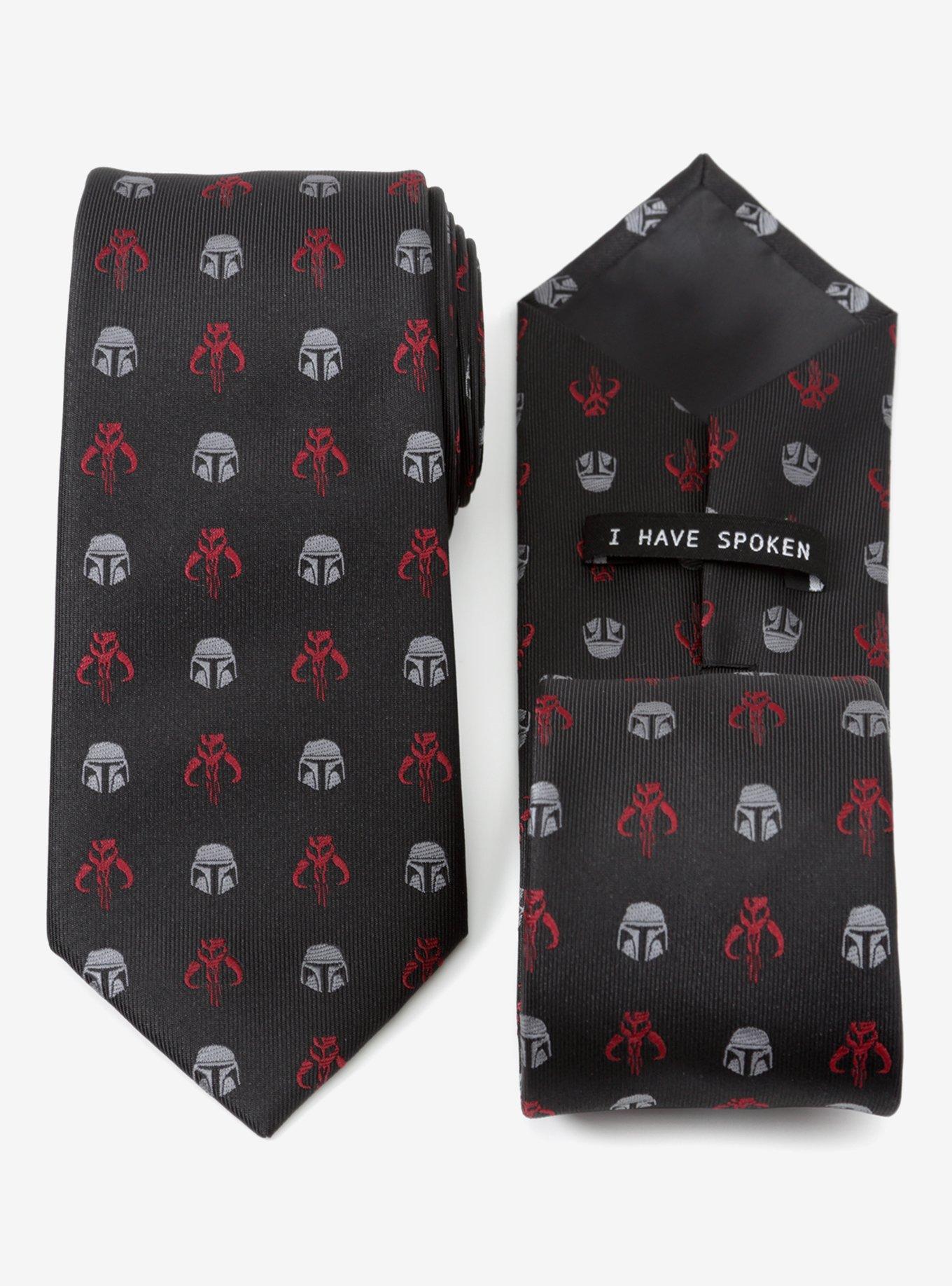 Star Wars Mandalorian & Mythosaur Big & Tall Red Black Tie, , hi-res