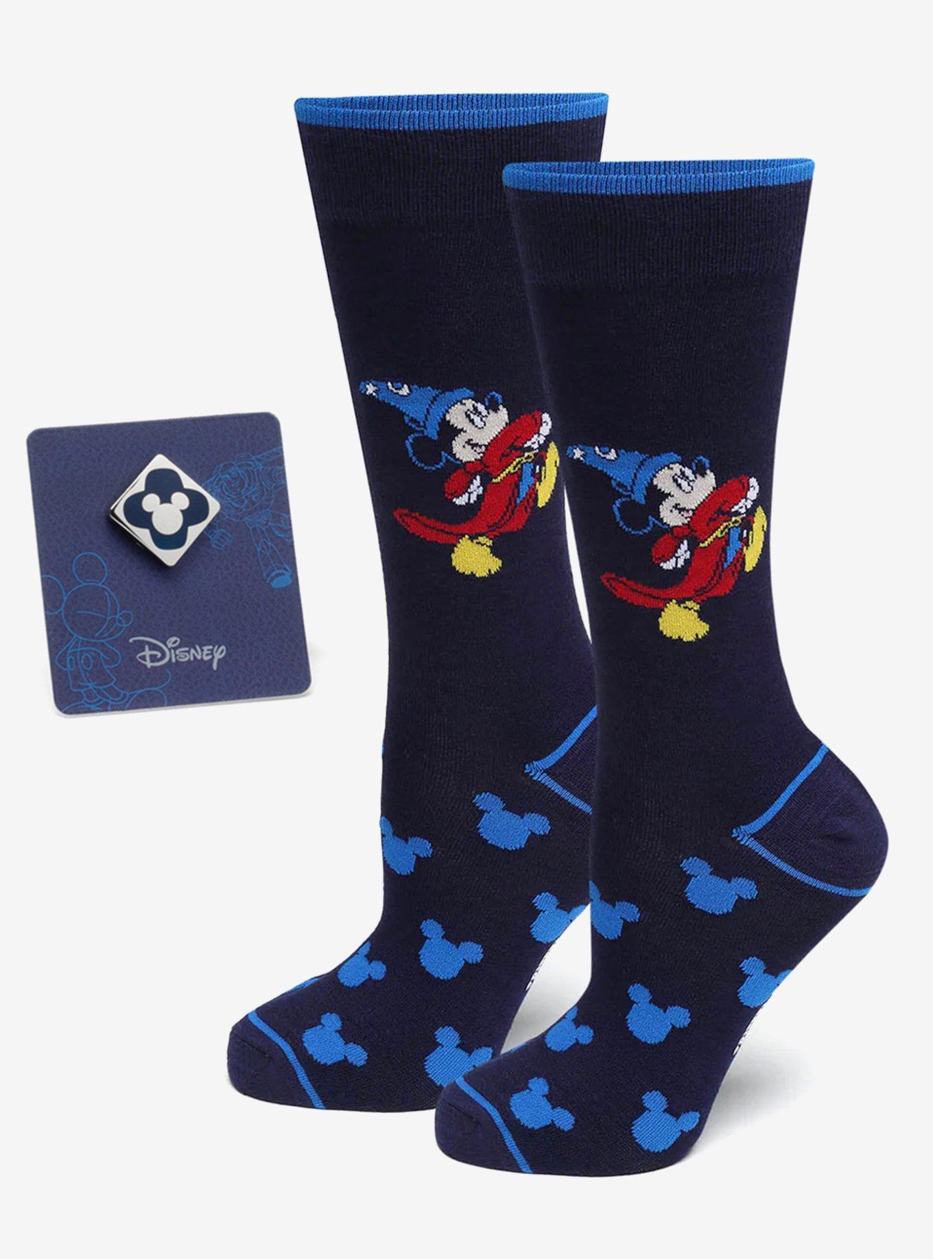 Disney Fantasia Mickey Mouse Navy Socks and Blue Lapel Pin Gift Set