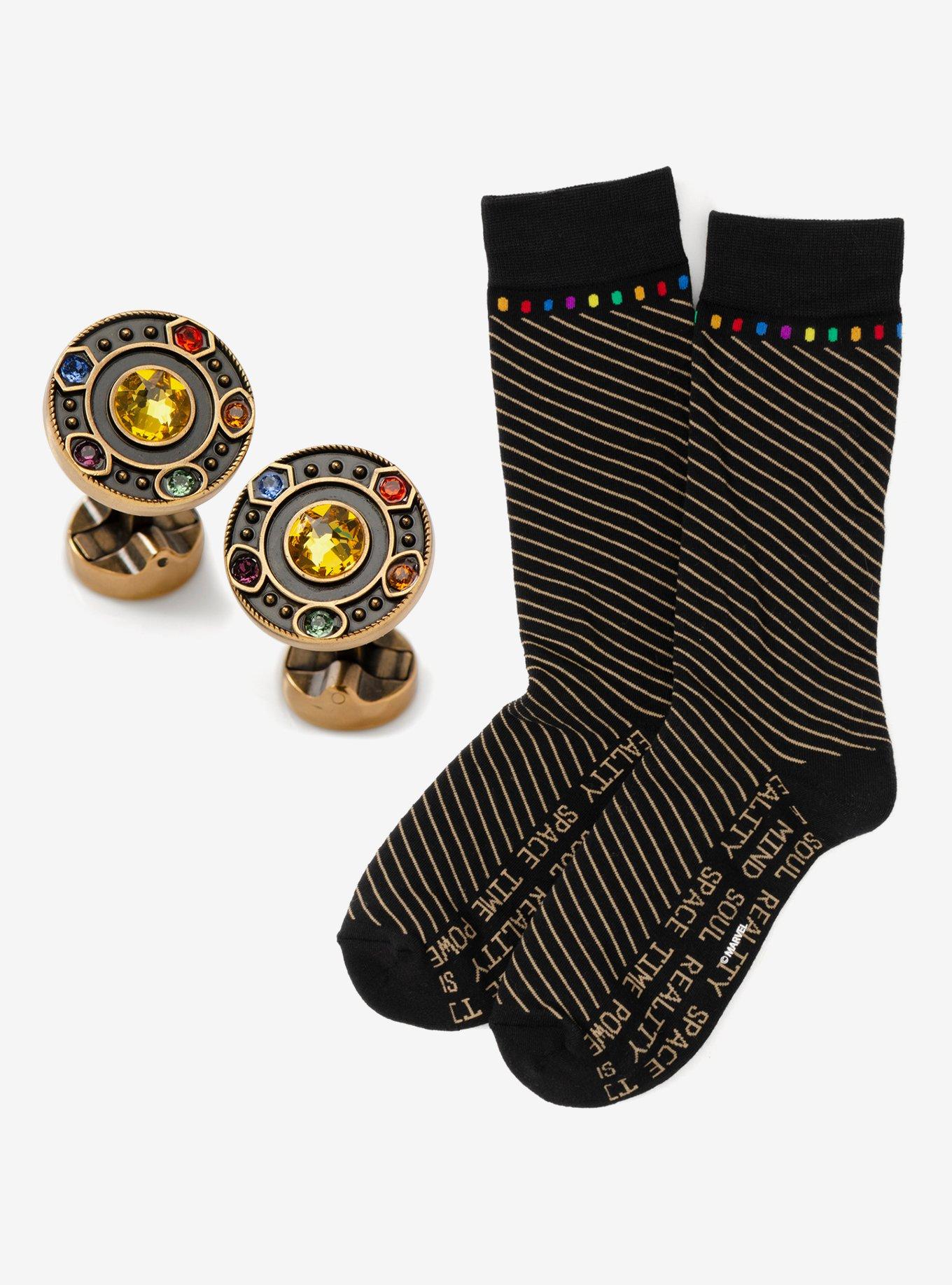 Marvel Avengers  Infinity Stones Cufflinks and Socks Gift Set