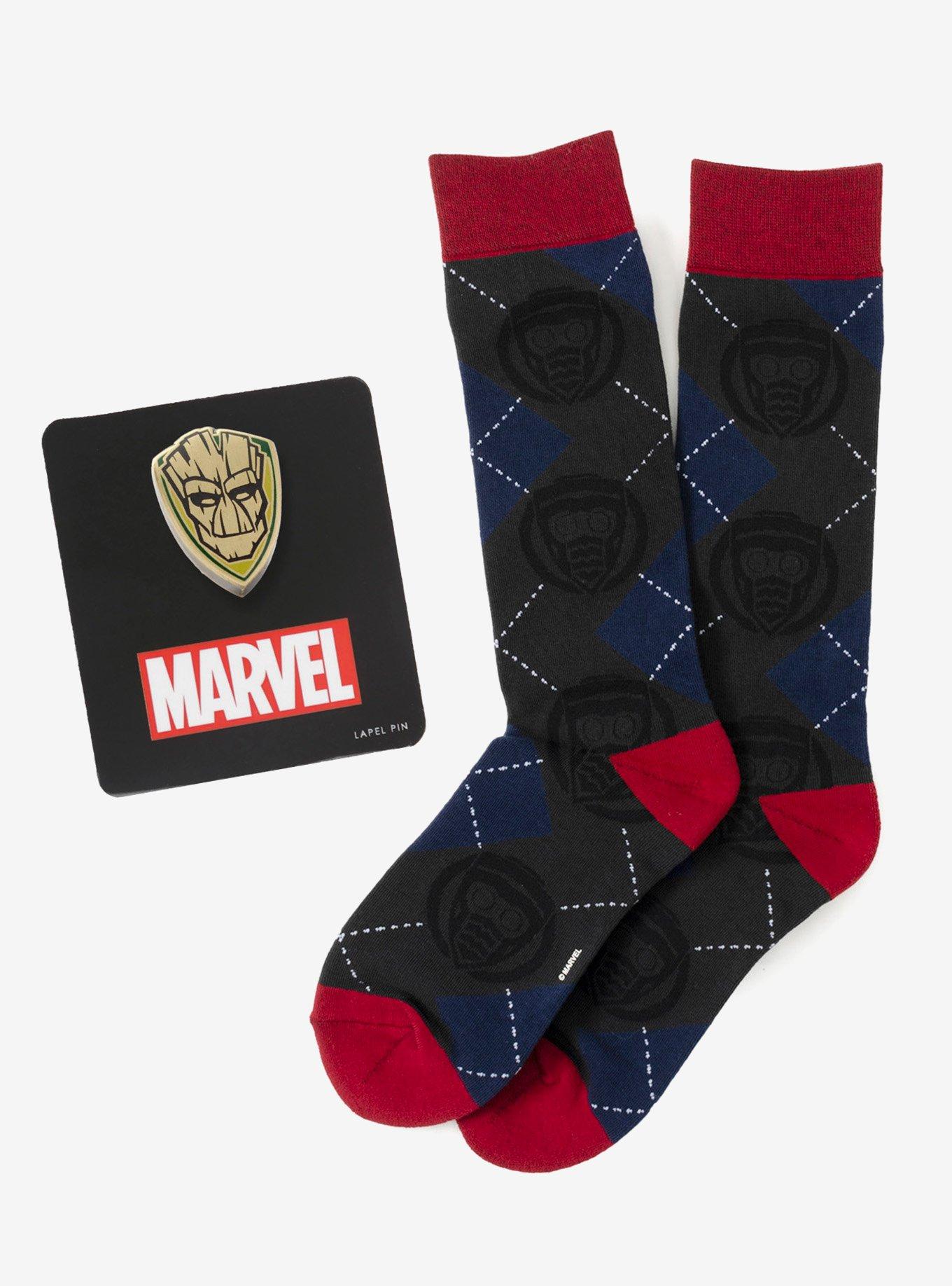 Marvel Guardians of the Galaxy Groot Star-Lord Charcoal Argyle Gift Set, , hi-res