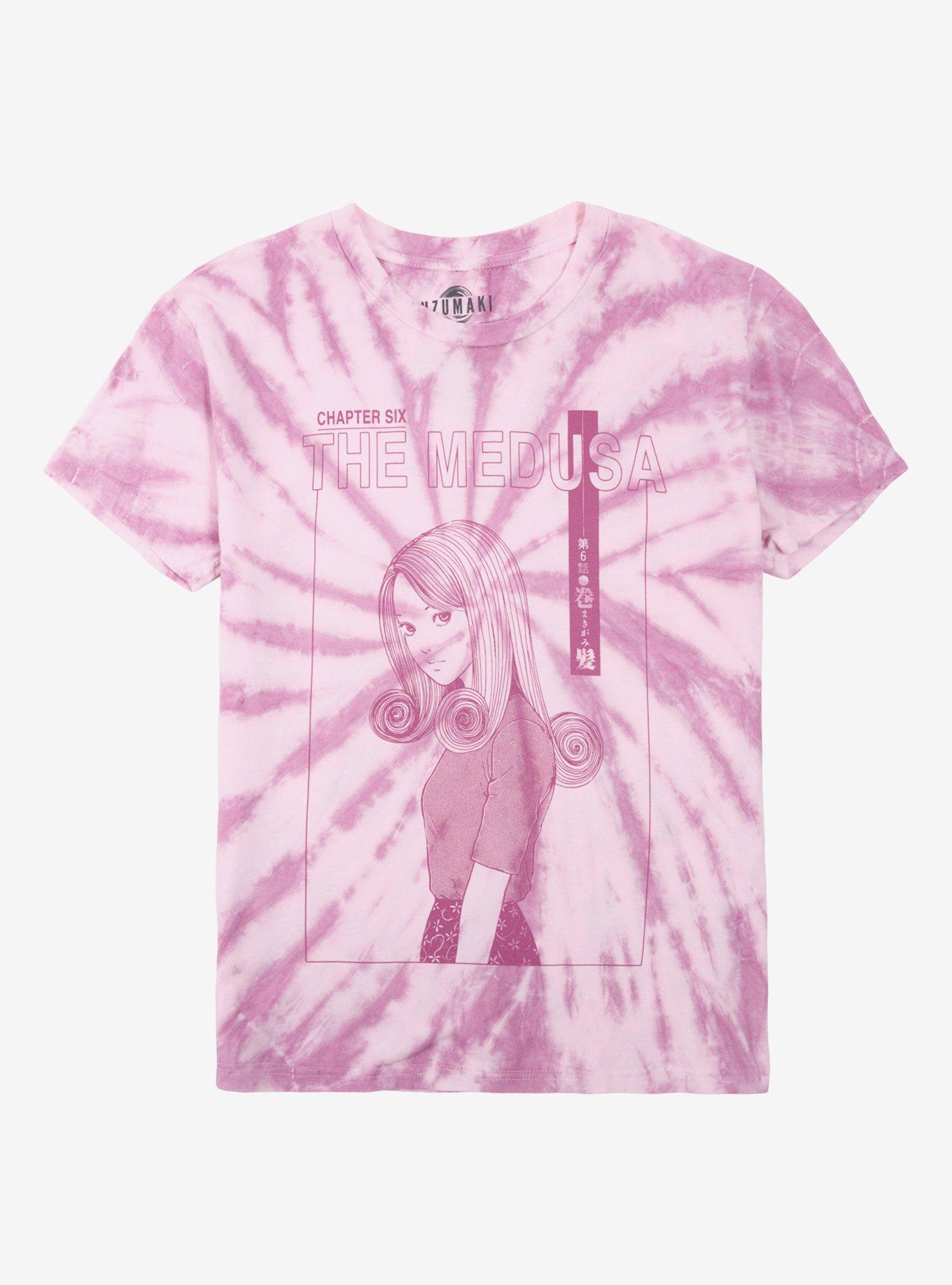 Junji Ito Uzumaki Medusa Pink Tie-Dye T-Shirt, , hi-res