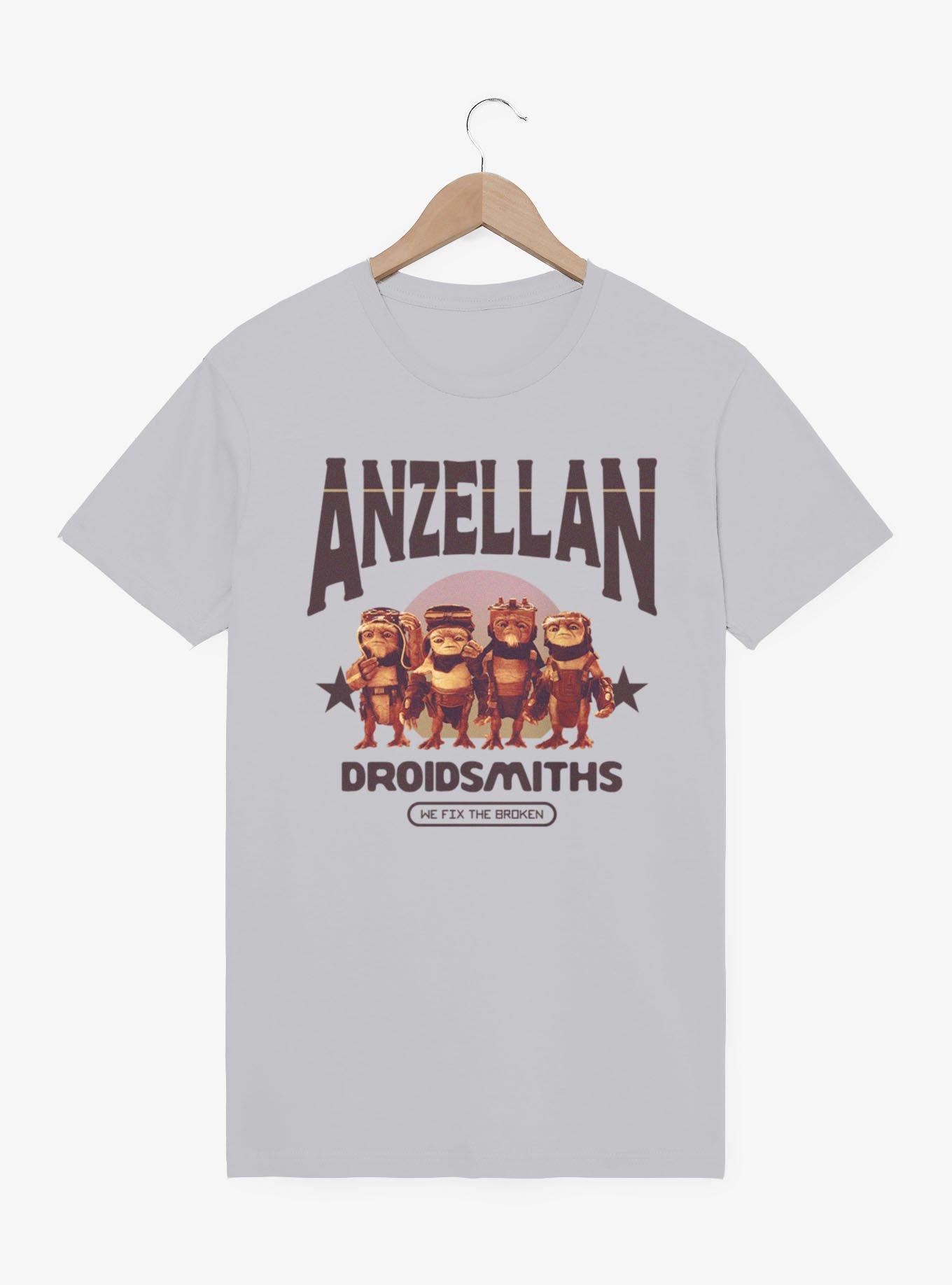 Star Wars The Mandalorian And Grogu Anzellan Droidsmith Line Up Fix Broken T-Shirt, , hi-res