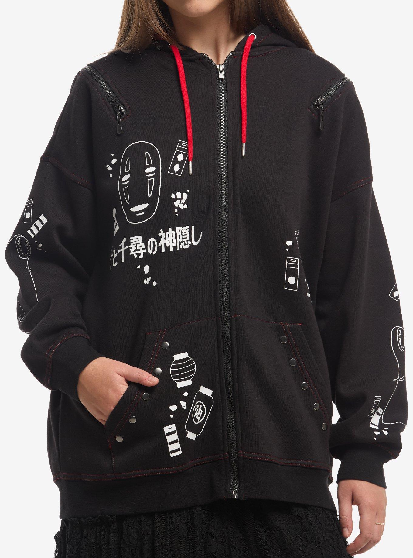 Studio Ghibli® Spirited Away No-Face Girls Cold-Shoulder Oversized Hoodie