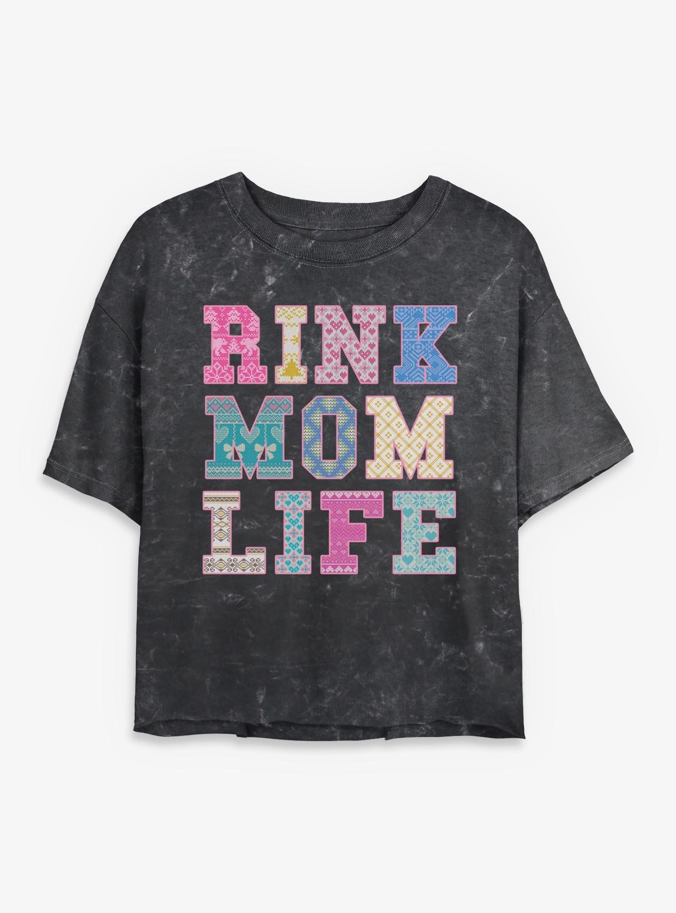 Rink Mom Life Girls Mineral Wash Crop T-Shirt, , hi-res
