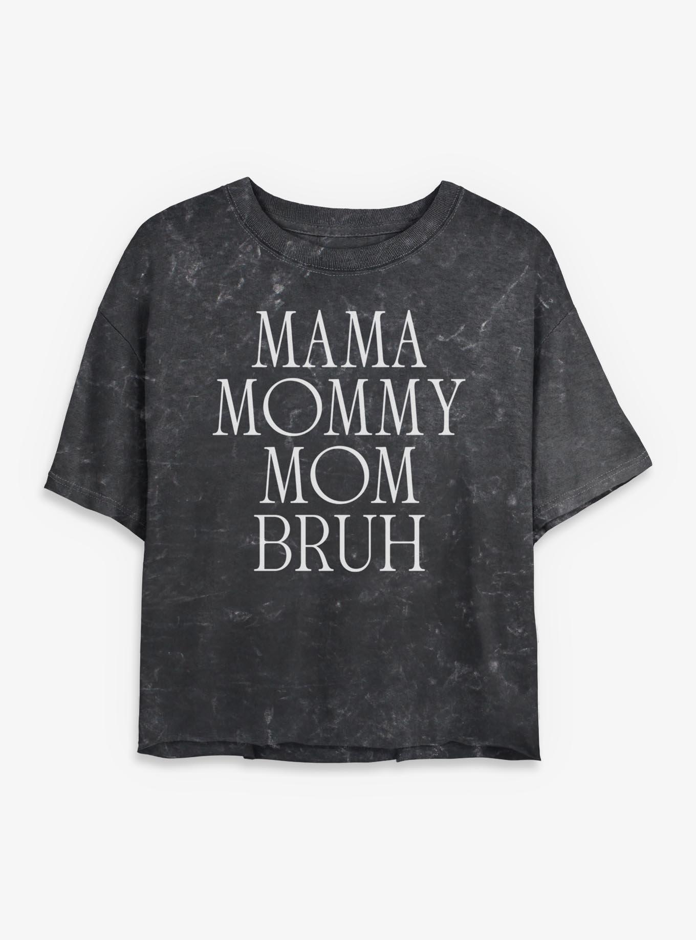 Mom Bruh Girls Mineral Wash Crop T-Shirt, , hi-res