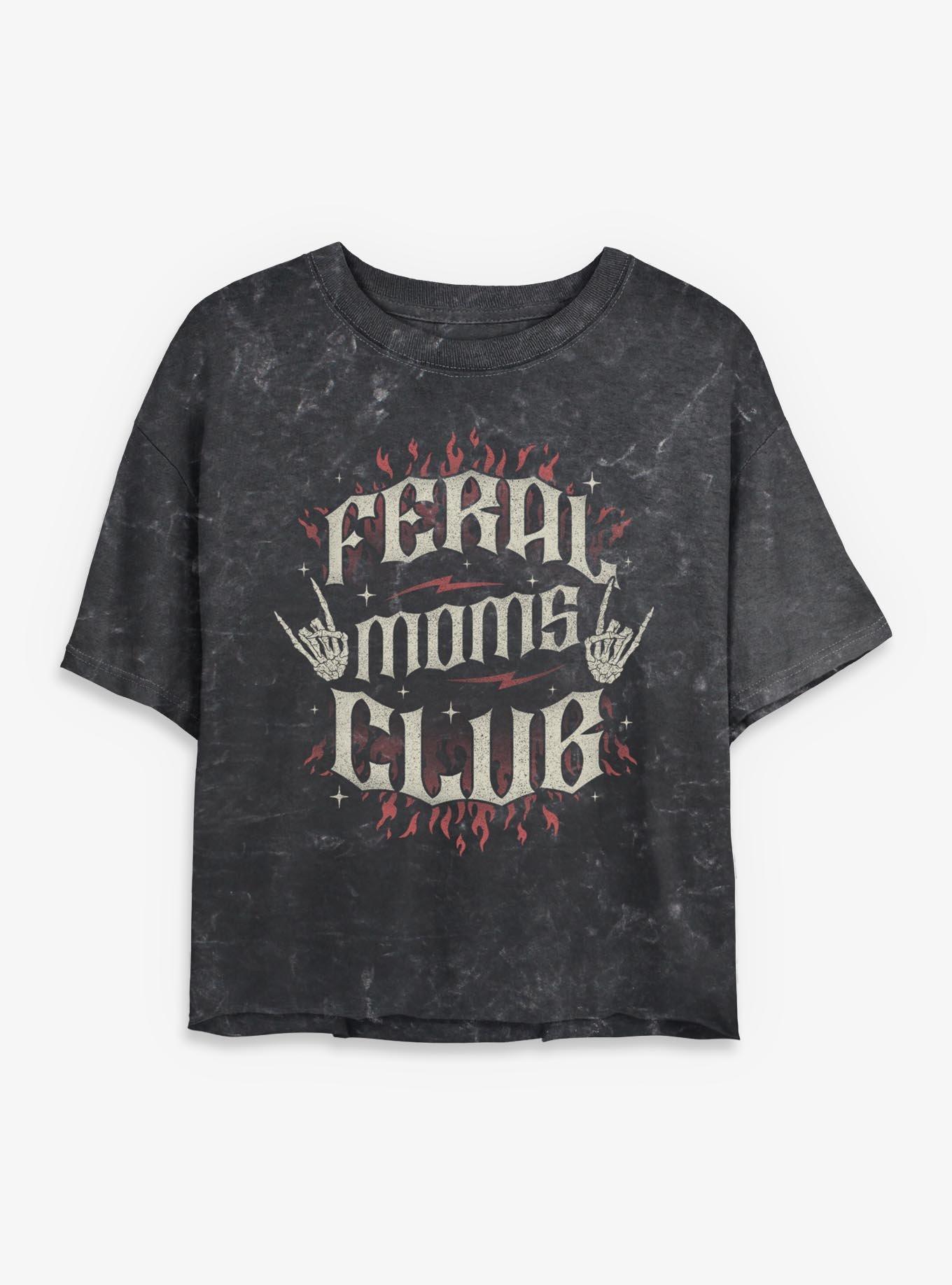 Feral Moms Club Girls Mineral Wash Crop T-Shirt, , hi-res