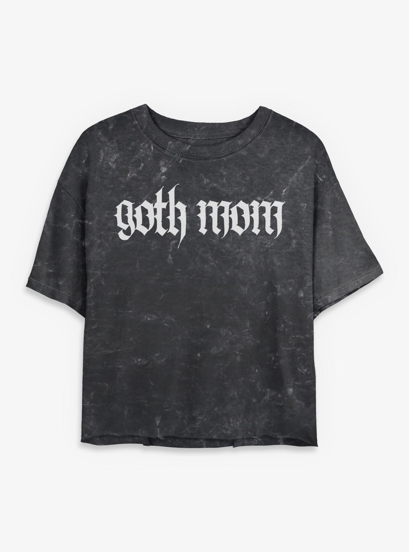 Goth Mom Girls Mineral Wash Crop T-Shirt, , hi-res