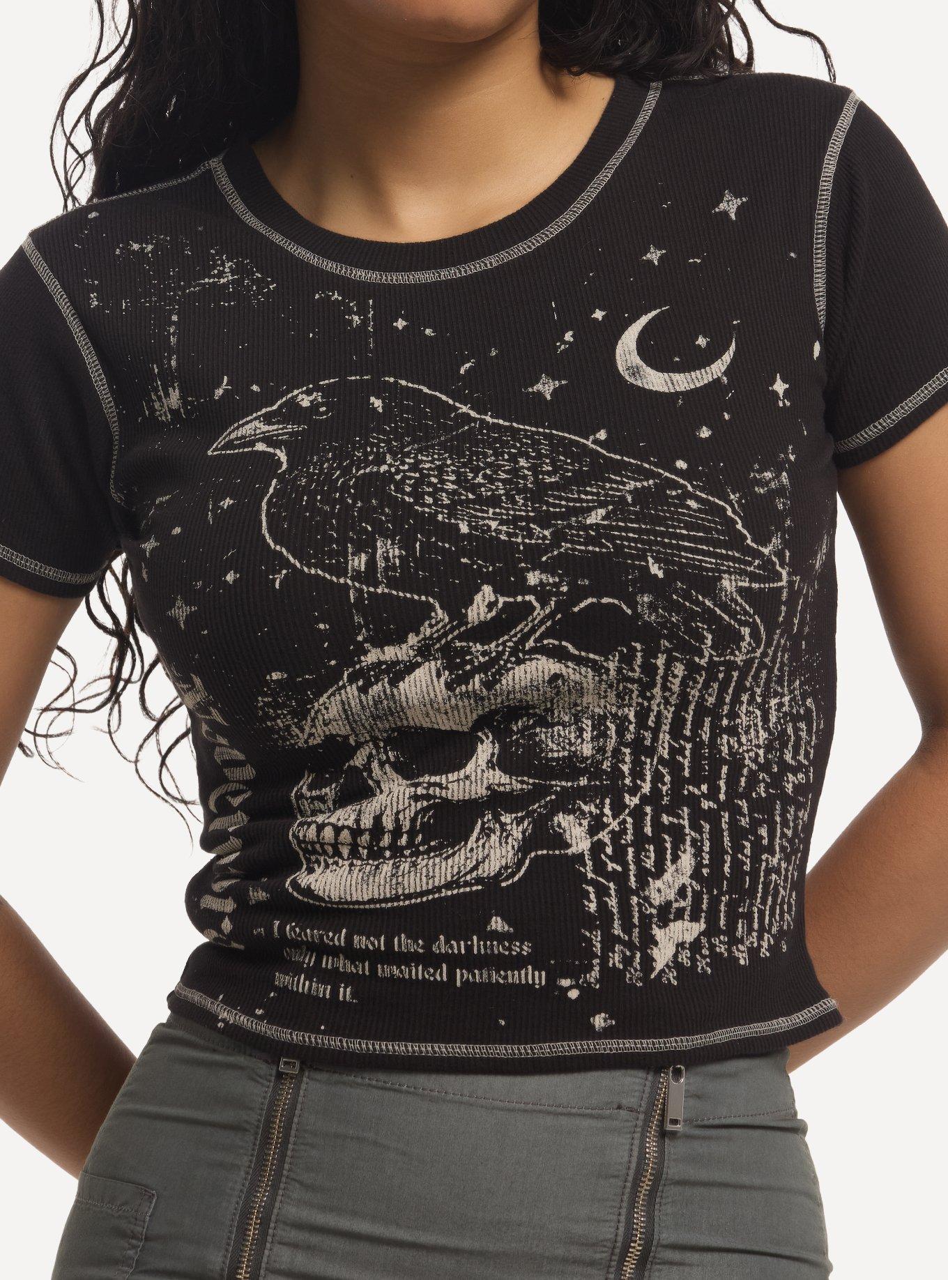 Raven Night Nevermore Ribbed Girls Top, , hi-res
