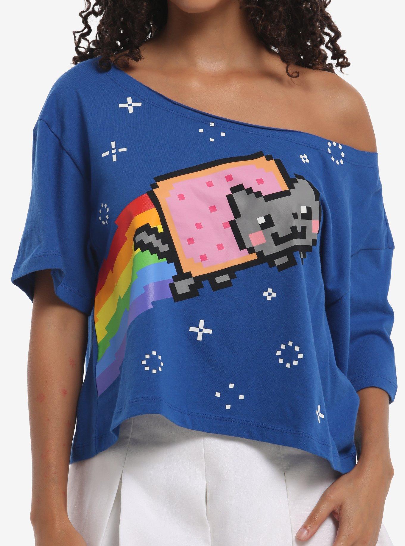 Nyan Cat Girls Off-Shoulder T-Shirt, , hi-res