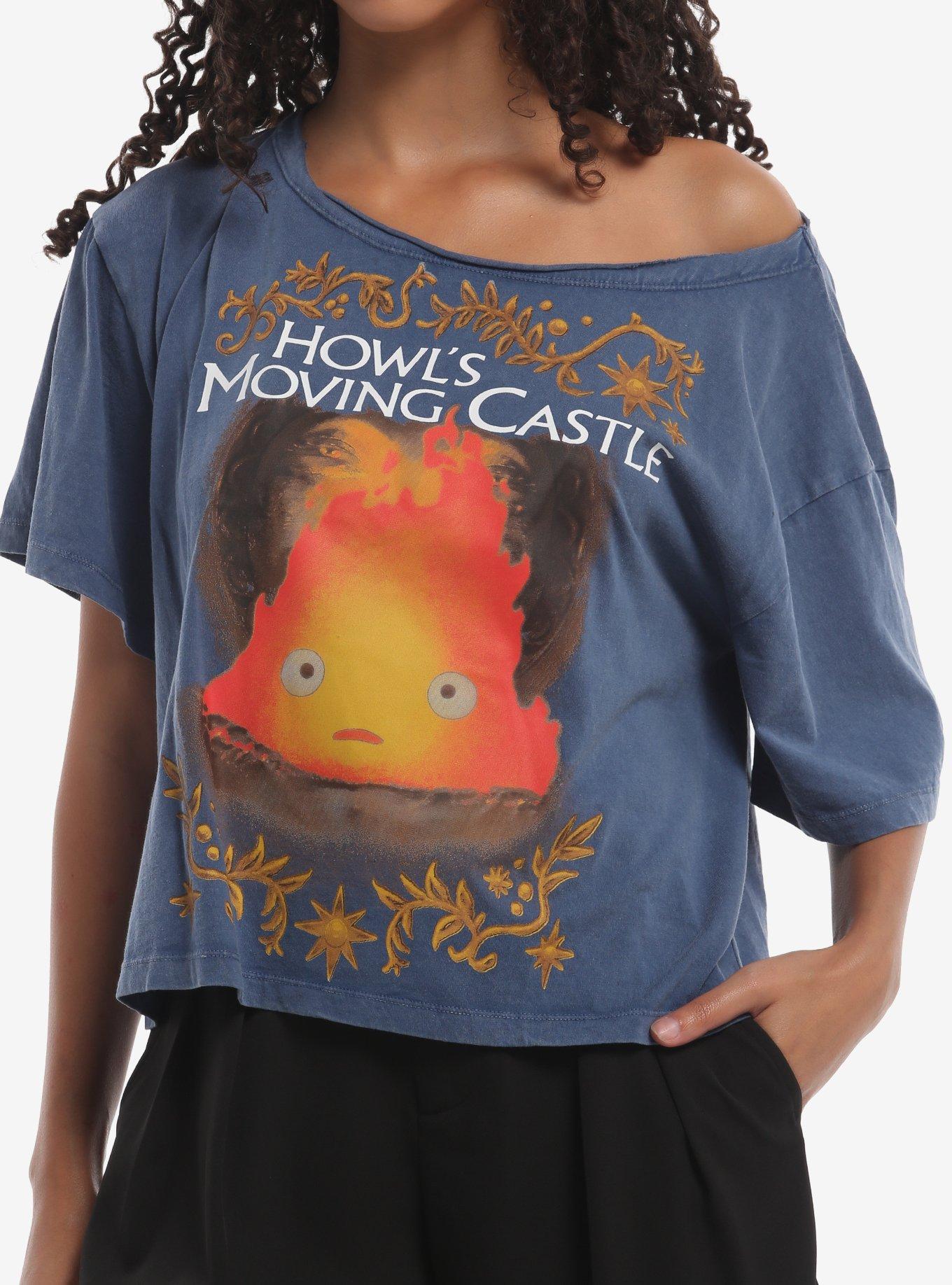 Studio Ghibli&reg; Howl's Moving Castle Calcifer Girls Off-Shoulder T-Shirt, , hi-res