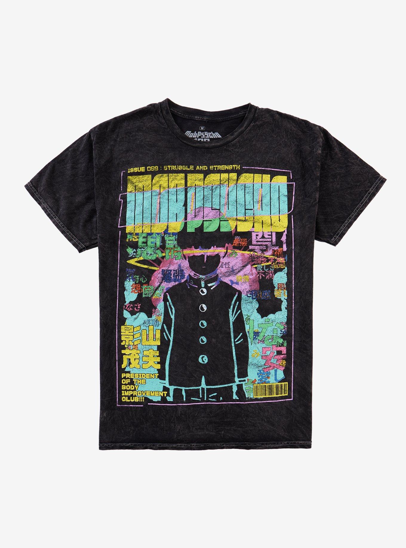 Mob Psycho 100 Magazine Dark Wash T-Shirt, , hi-res