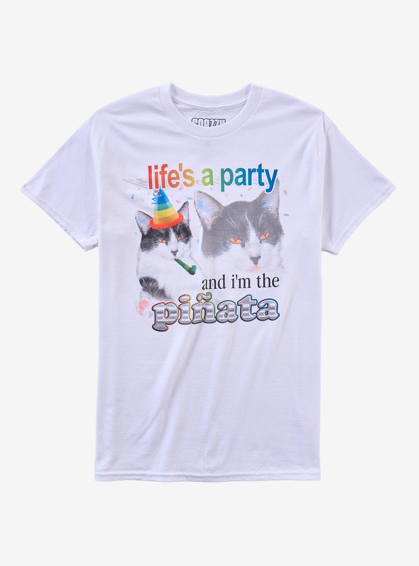 Party Pi&ntilde;ata Cat T-Shirt By Snazzy Seagull, , hi-res