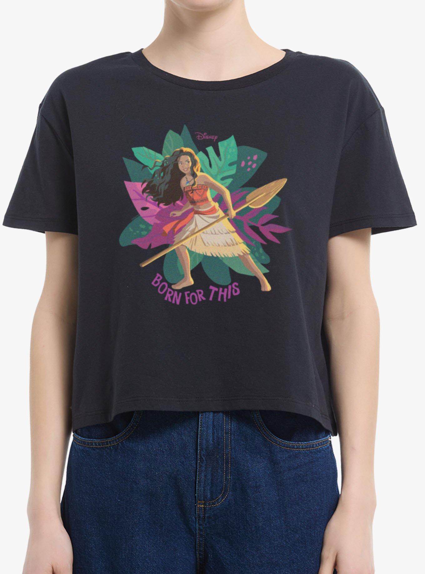 Disney Moana Born For This Womens Boxy Crop T-Shirt, , hi-res