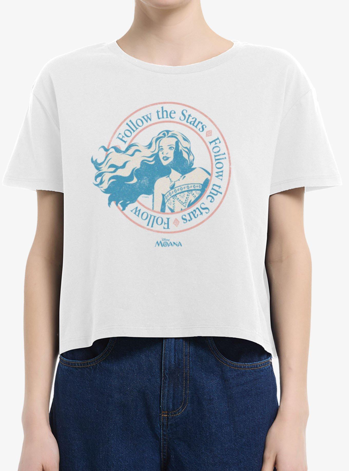 Disney Moana Follow The Stars Crest Womens Boxy Crop T-Shirt Box Lunch Exclusive, , hi-res