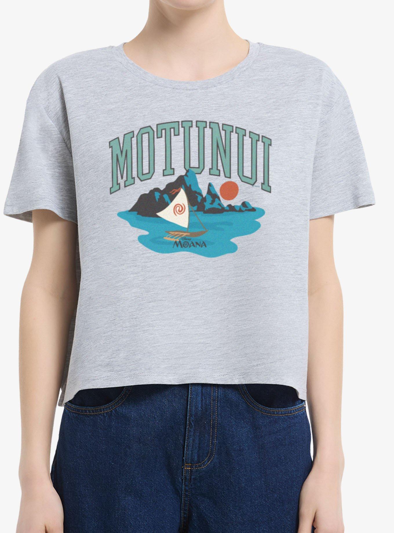 Disney Moana Motunui Boat Horizon Womens Boxy Crop T-Shirt Box Lunch Exclusive, , hi-res
