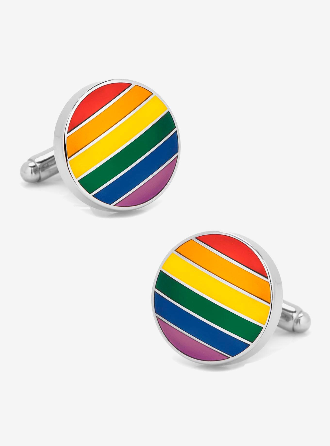 Rainbow Stripe Cufflinks, , hi-res