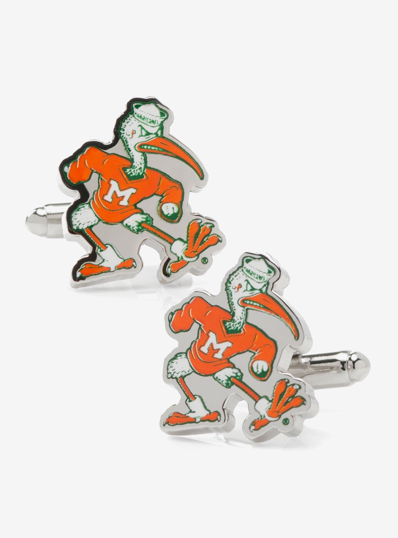 NCAA University of Miami Hurricanes Throwback Cufflinks, , hi-res