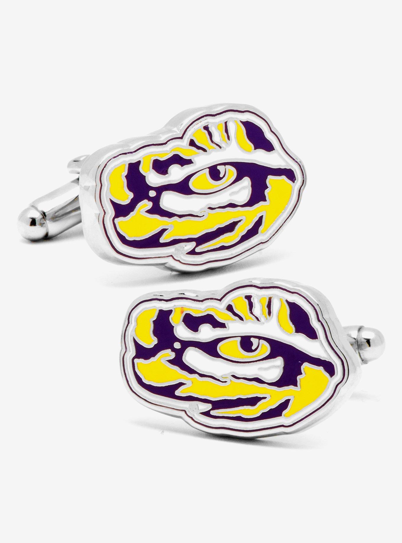 NCAA LSU Tiger's Eye Cufflinks, , hi-res