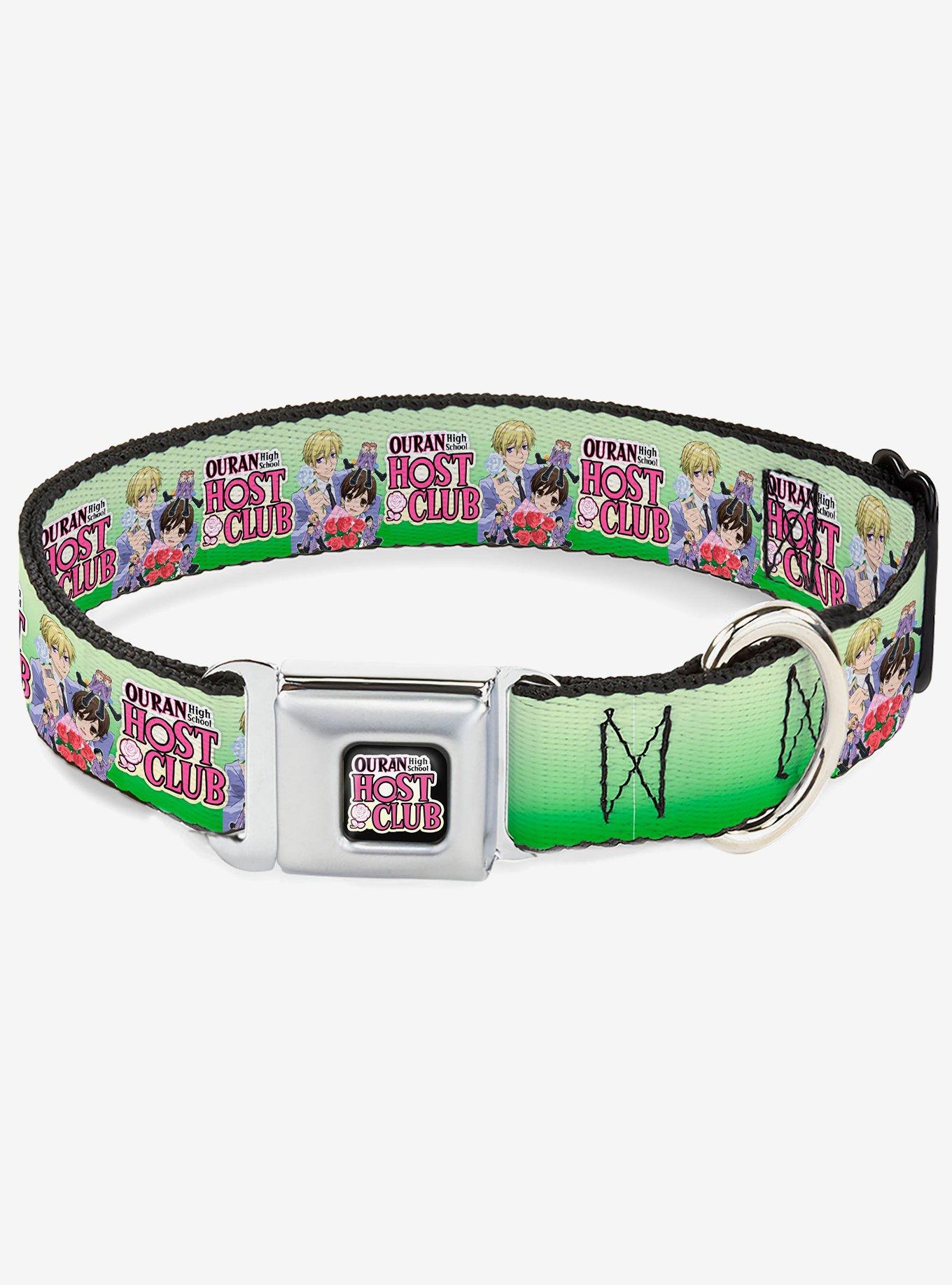 Ouran High School Host Club Haruhi and Friends Group Pose and Logo Seatbelt Buckle Dog Collar, , hi-res
