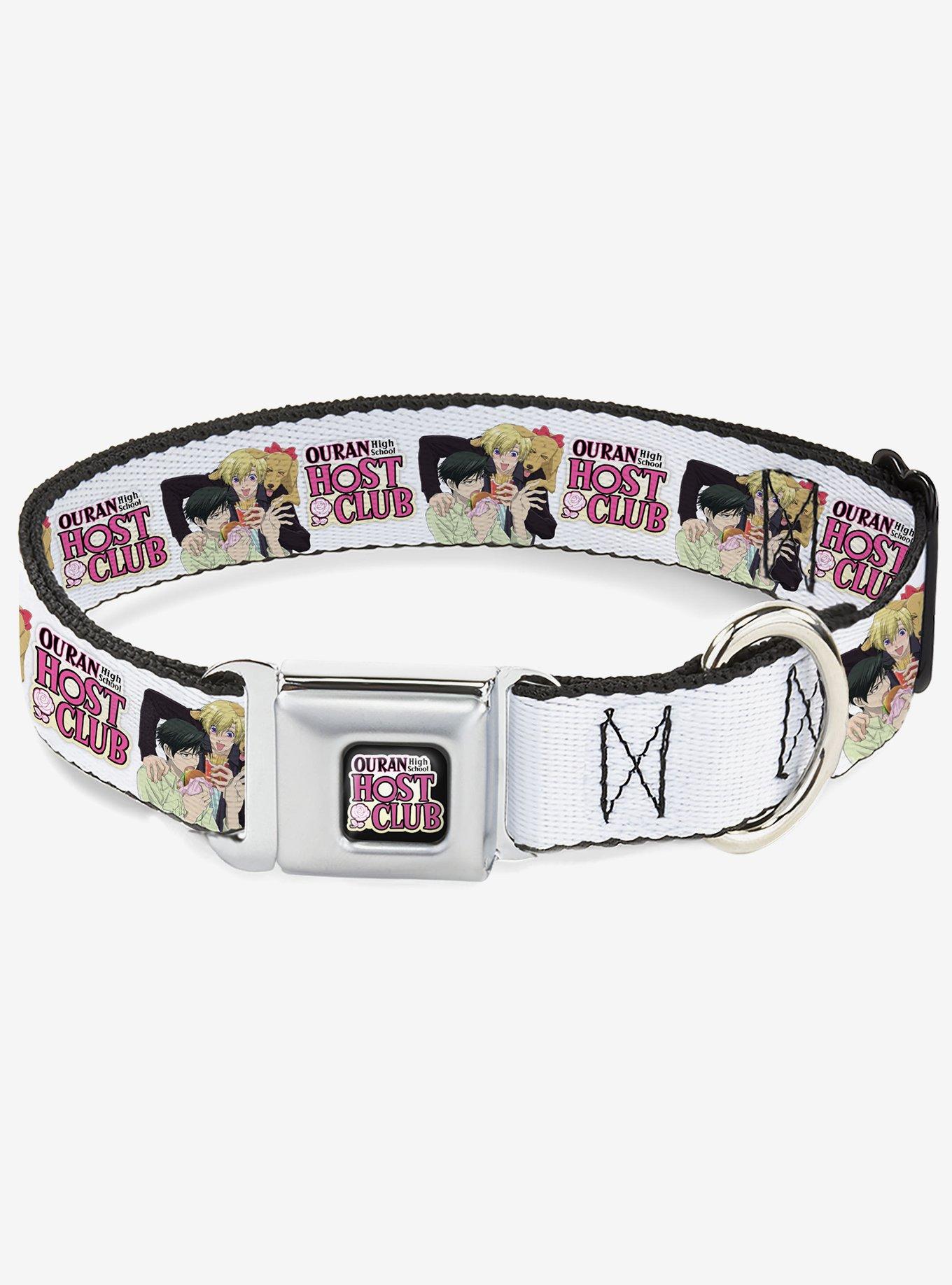 Ouran High School Host Club Kyoya Haruhi and Antoinette Pose White Seatbelt Buckle Dog Collar, , hi-res