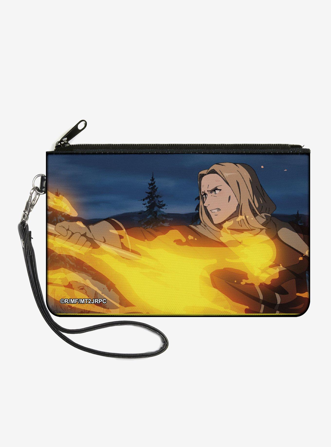 Mushoku Tensei Jobless Reincarnation Timothy Fire Power Scene Zip Clutch Wallet, , hi-res