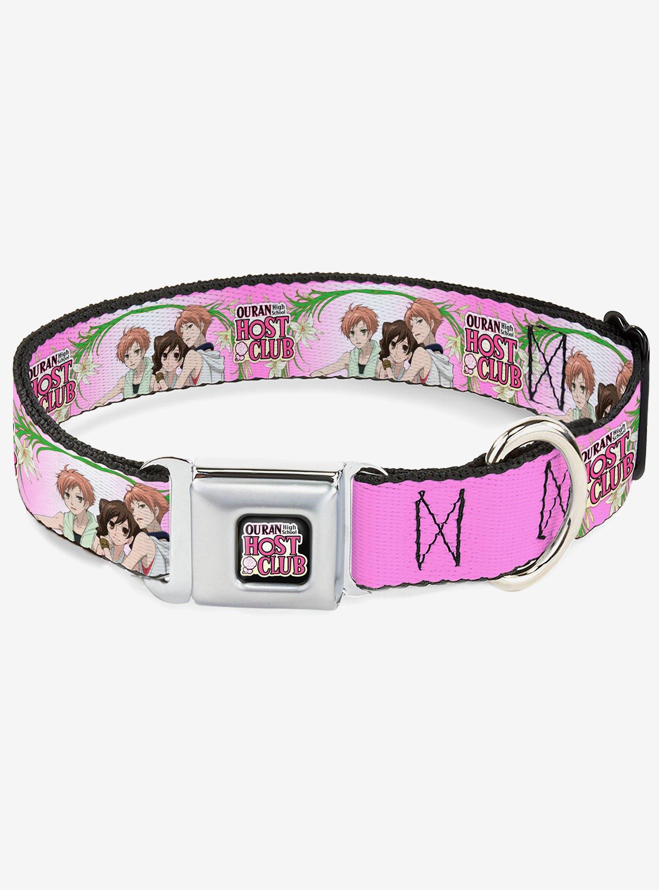 Ouran High School Host Club Haruhi and Hitachiin Twins Lilies Pose Seatbelt Buckle Dog Collar, , hi-res