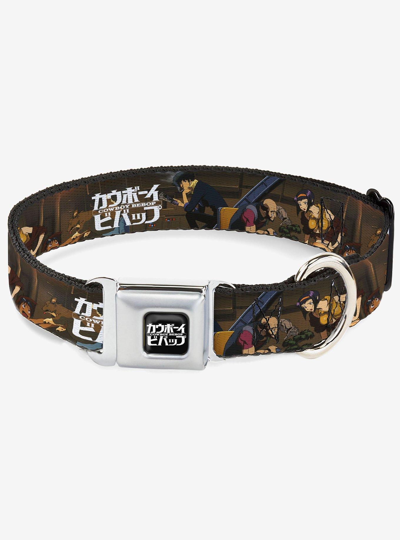 Cowboy Bebop Jet Black and Crew Bonsai Tree Scene and Logo Seatbelt Buckle Dog Collar, , hi-res