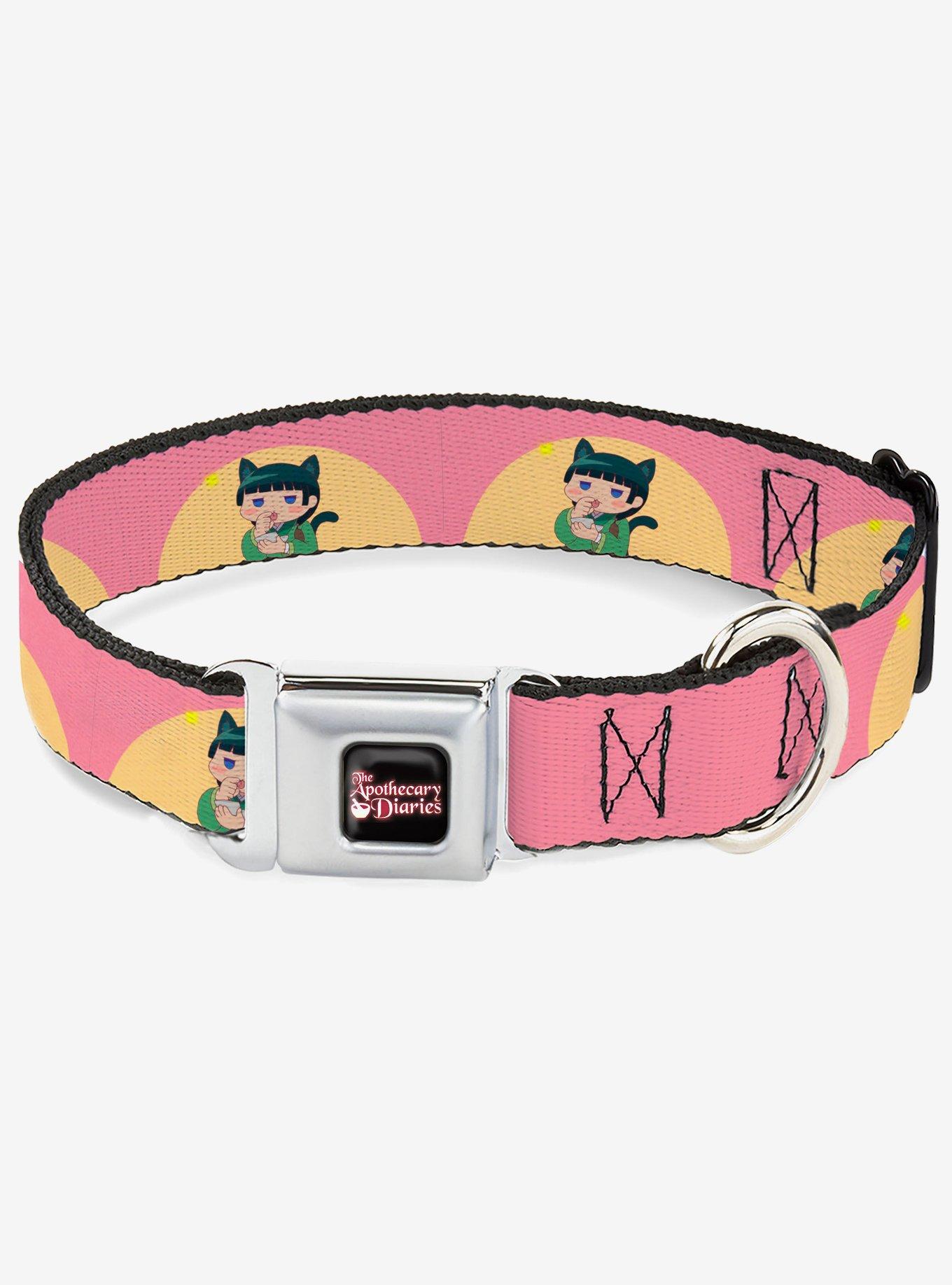 The Apothecary Diaries Chibi Maomao Cat Pose Pink Seatbelt Buckle Dog Collar, , hi-res