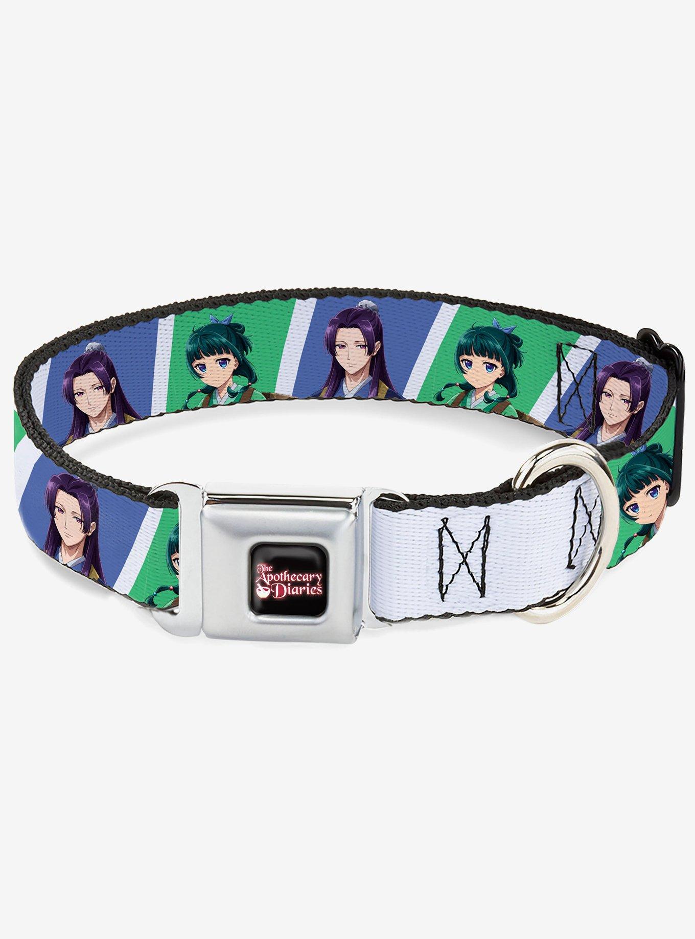 The Apothecary Diaries Jinshi and Maomao Blocks Blue Green Seatbelt Buckle Dog Collar, , hi-res