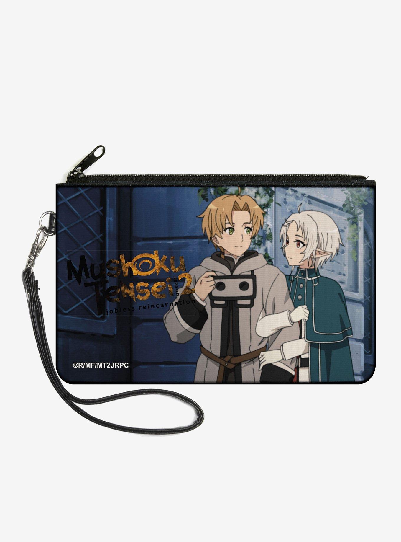 Mushoku Tensei Jobless Reincarnation Sylphiette Holding Rudeus Greyrat Pose and Logo Zip Clutch Wallet, , hi-res