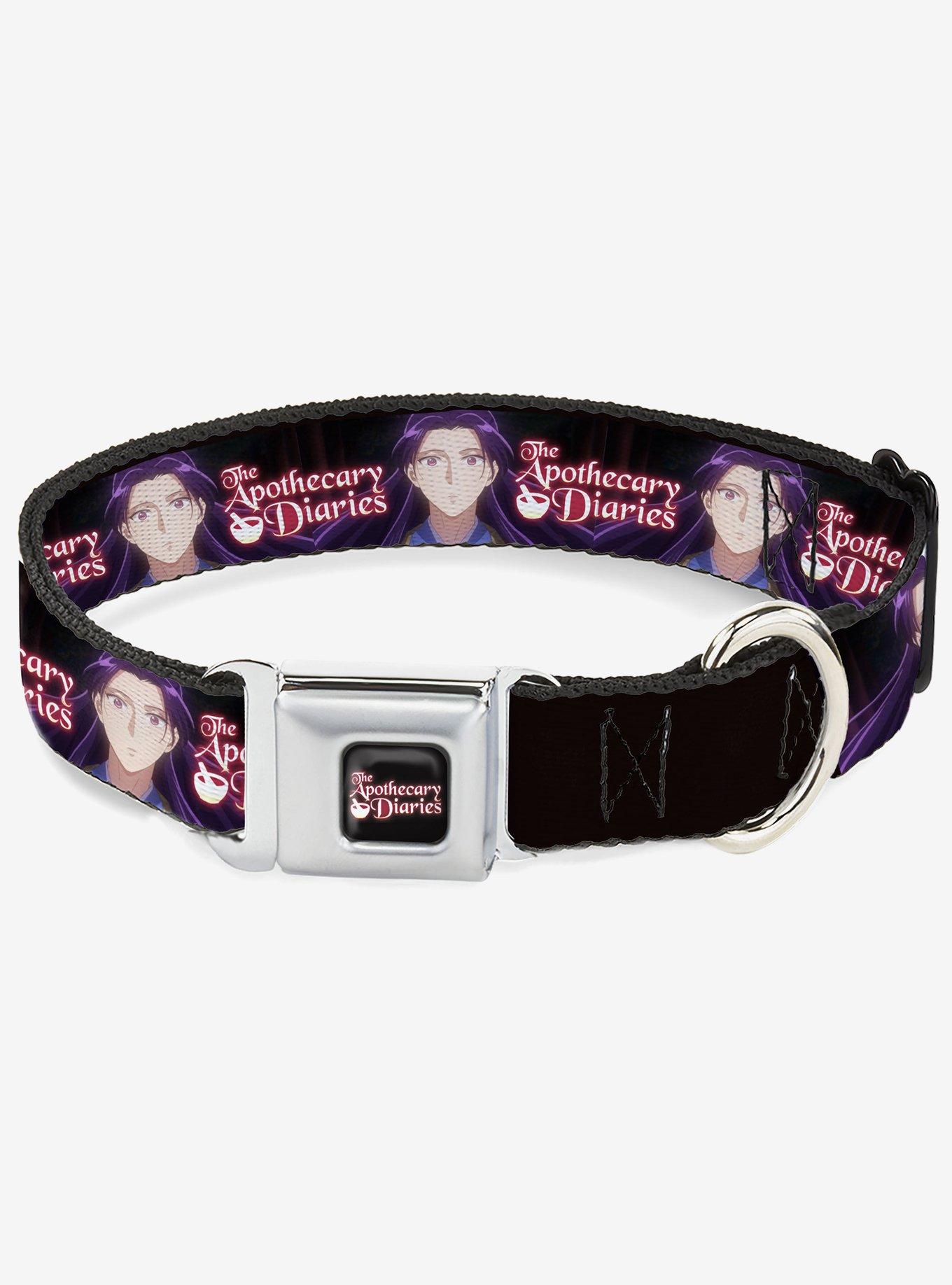 The Apothecary Diaries Jinshi Pose and Title Black Seatbelt Buckle Dog Collar, , hi-res