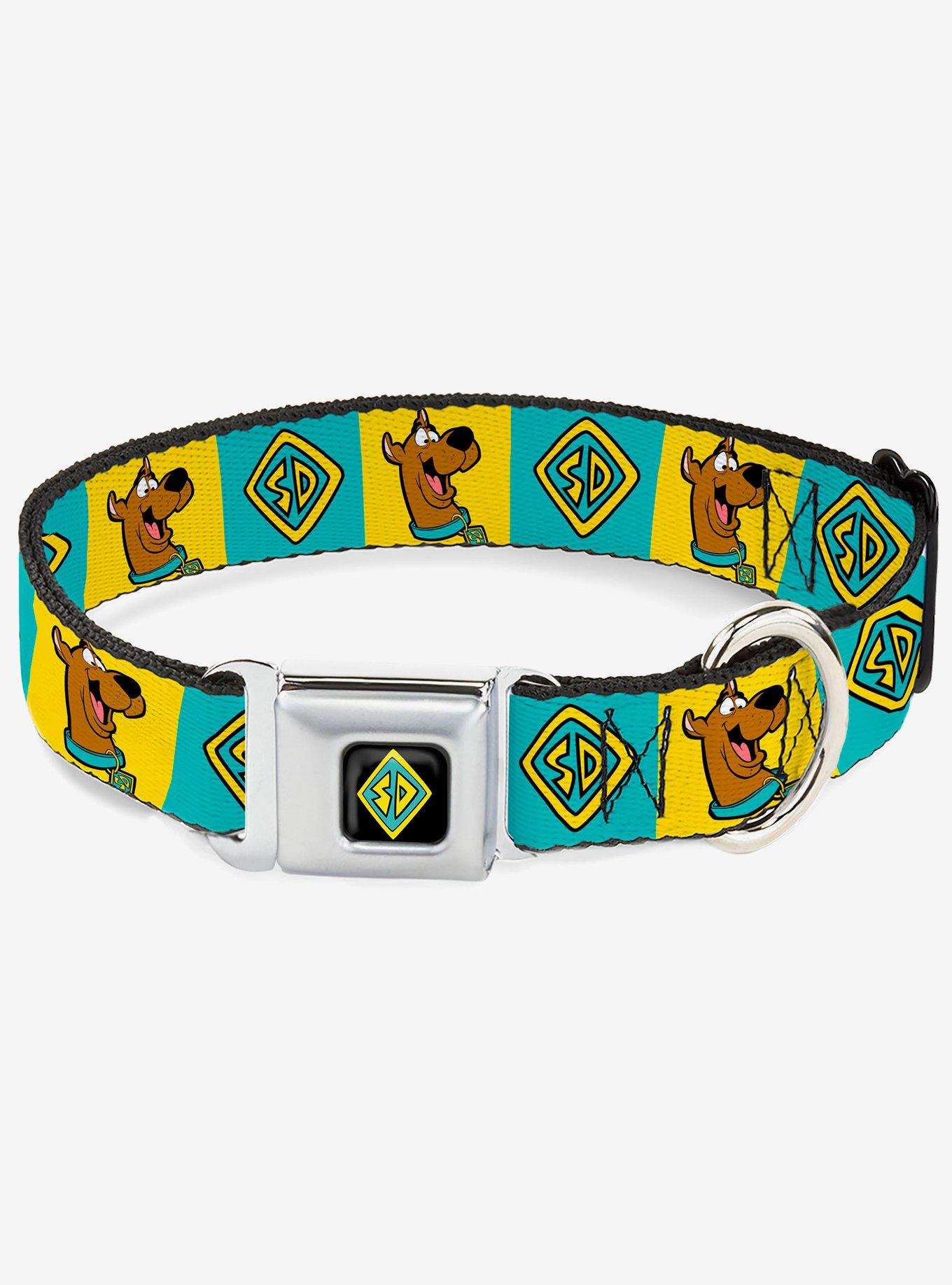 Scooby-Doo! Pose and Dog Tag Blocks Blue Seatbelt Buckle Dog Collar, , hi-res