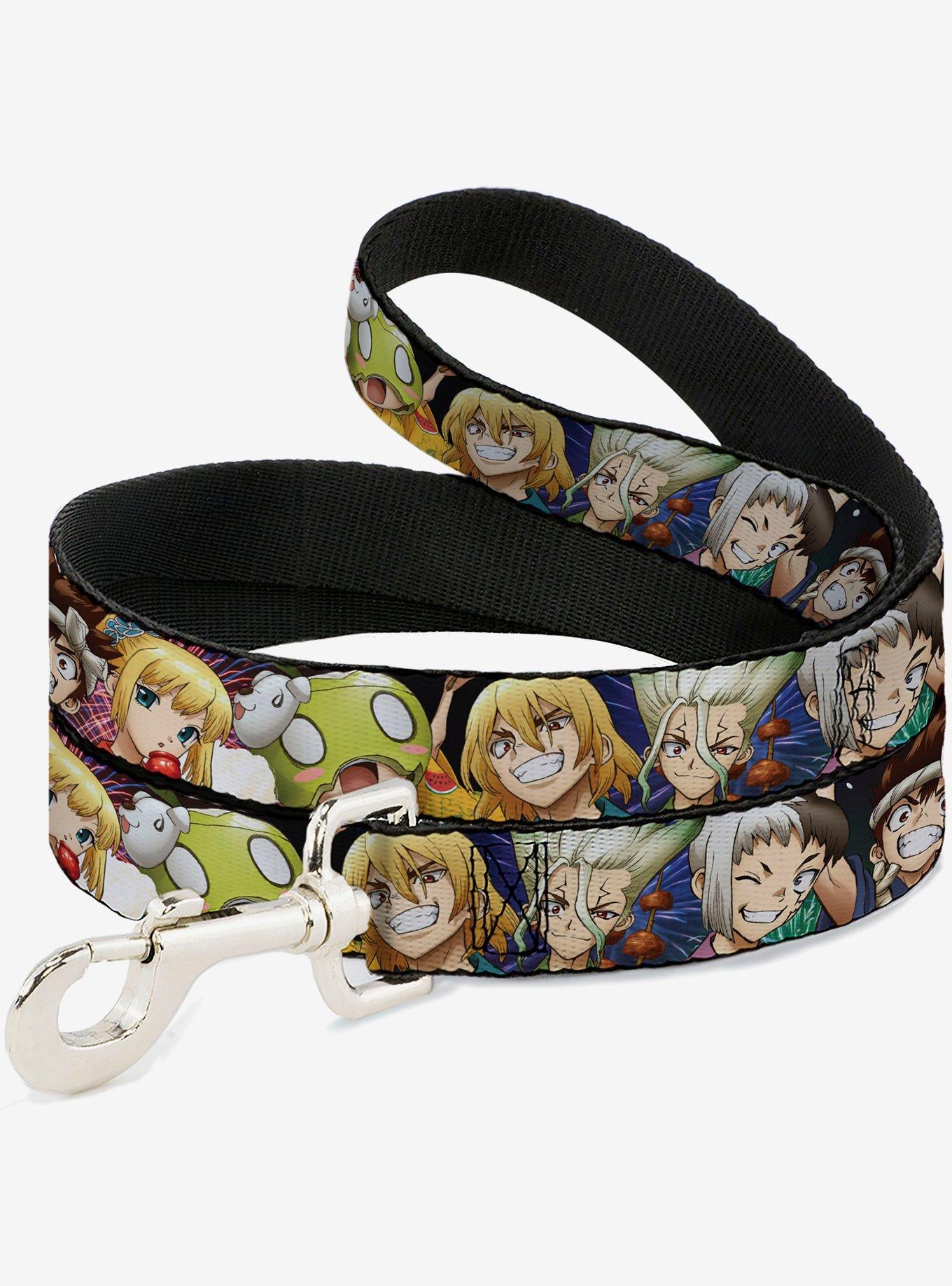 Dr. Stone Character Group Faces Close Up Dog Leash, , hi-res