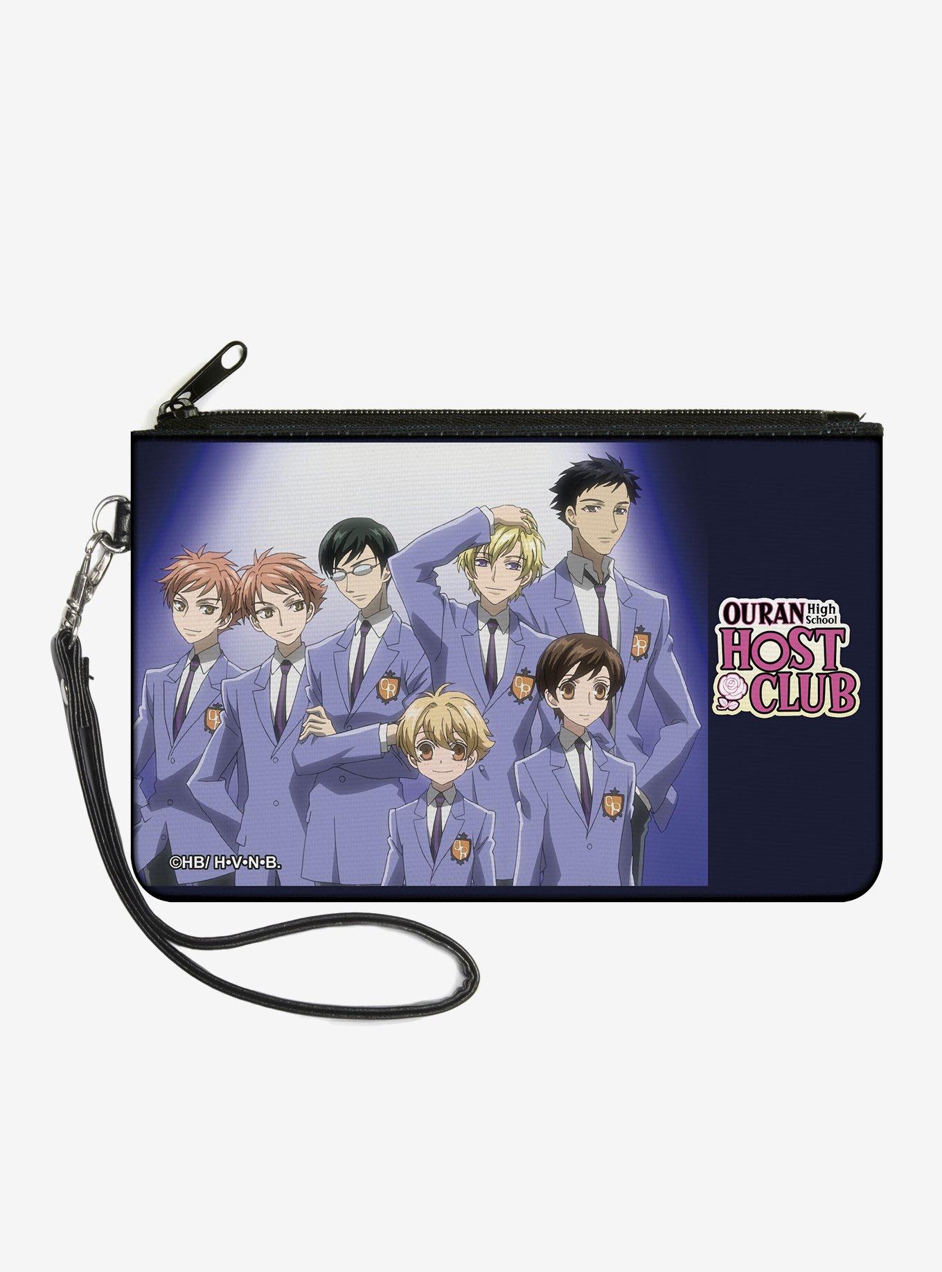 Ouran High School Host Club Blue Glow Group Pose and Title Zip Clutch Wallet, , hi-res