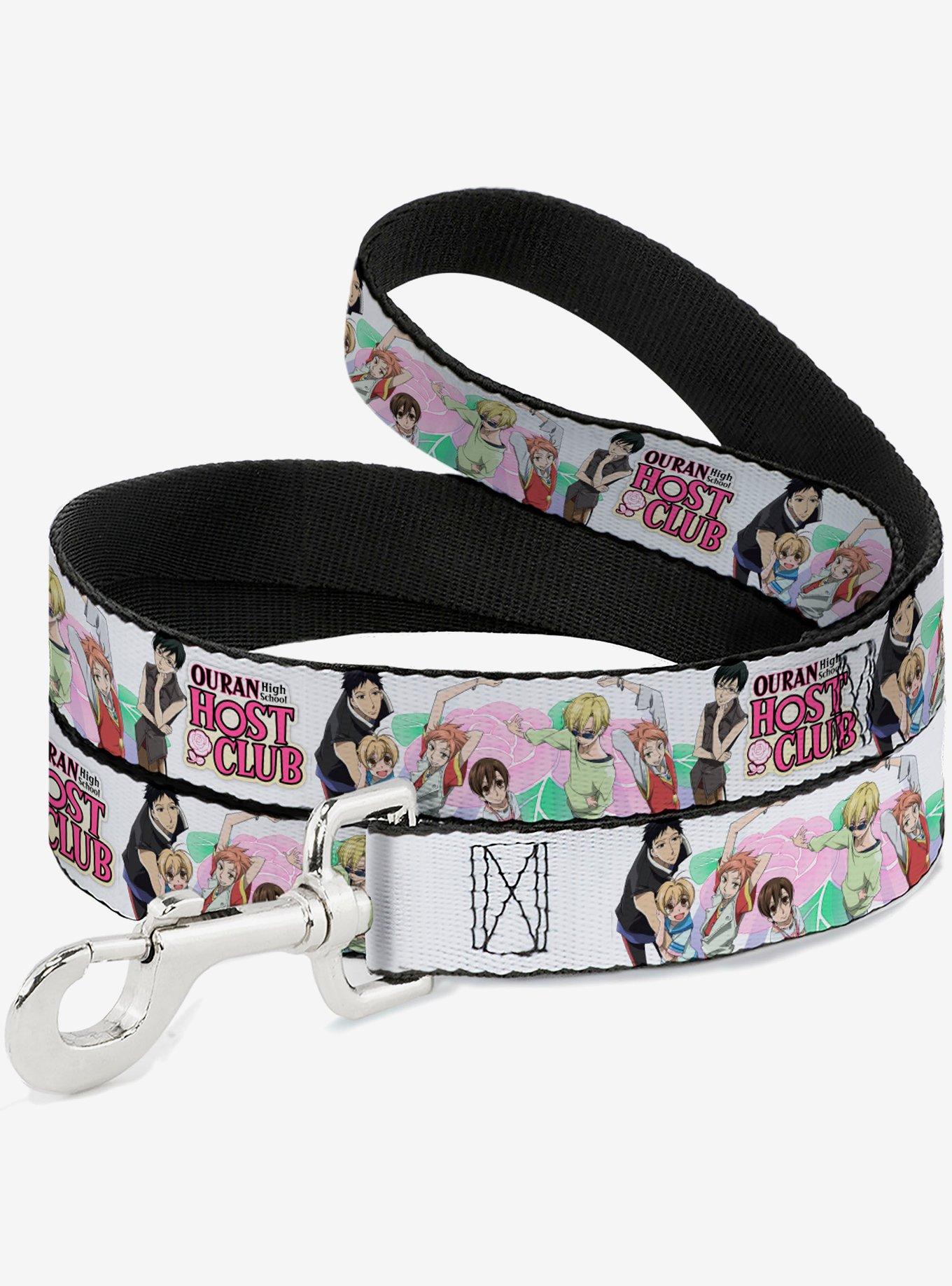 Ouran High School Host Club Seven Character Group Pose and Logo White Dog Leash, , hi-res