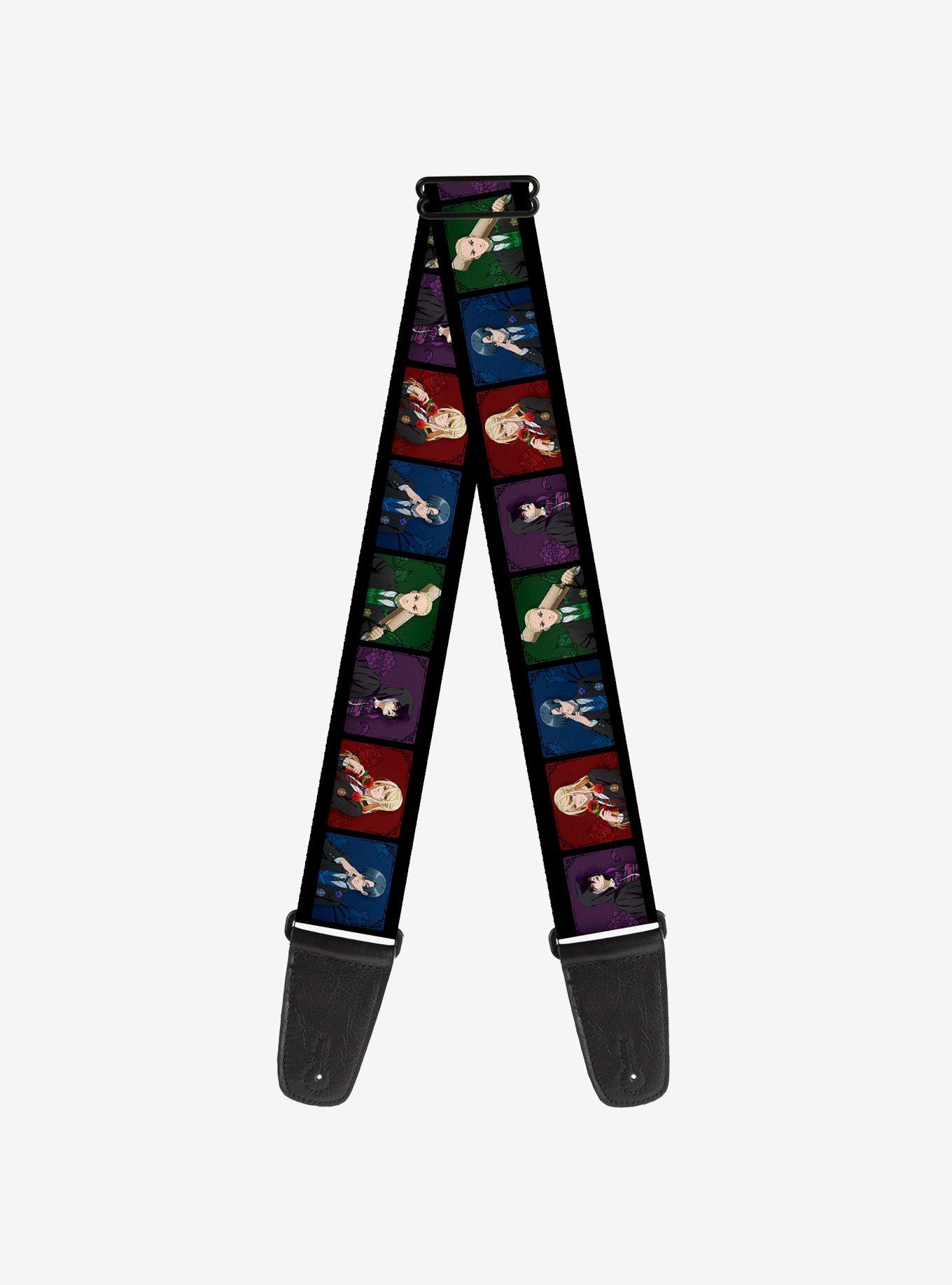Black Butler House Head Pose Blocks Black Multi Guitar Strap, , hi-res