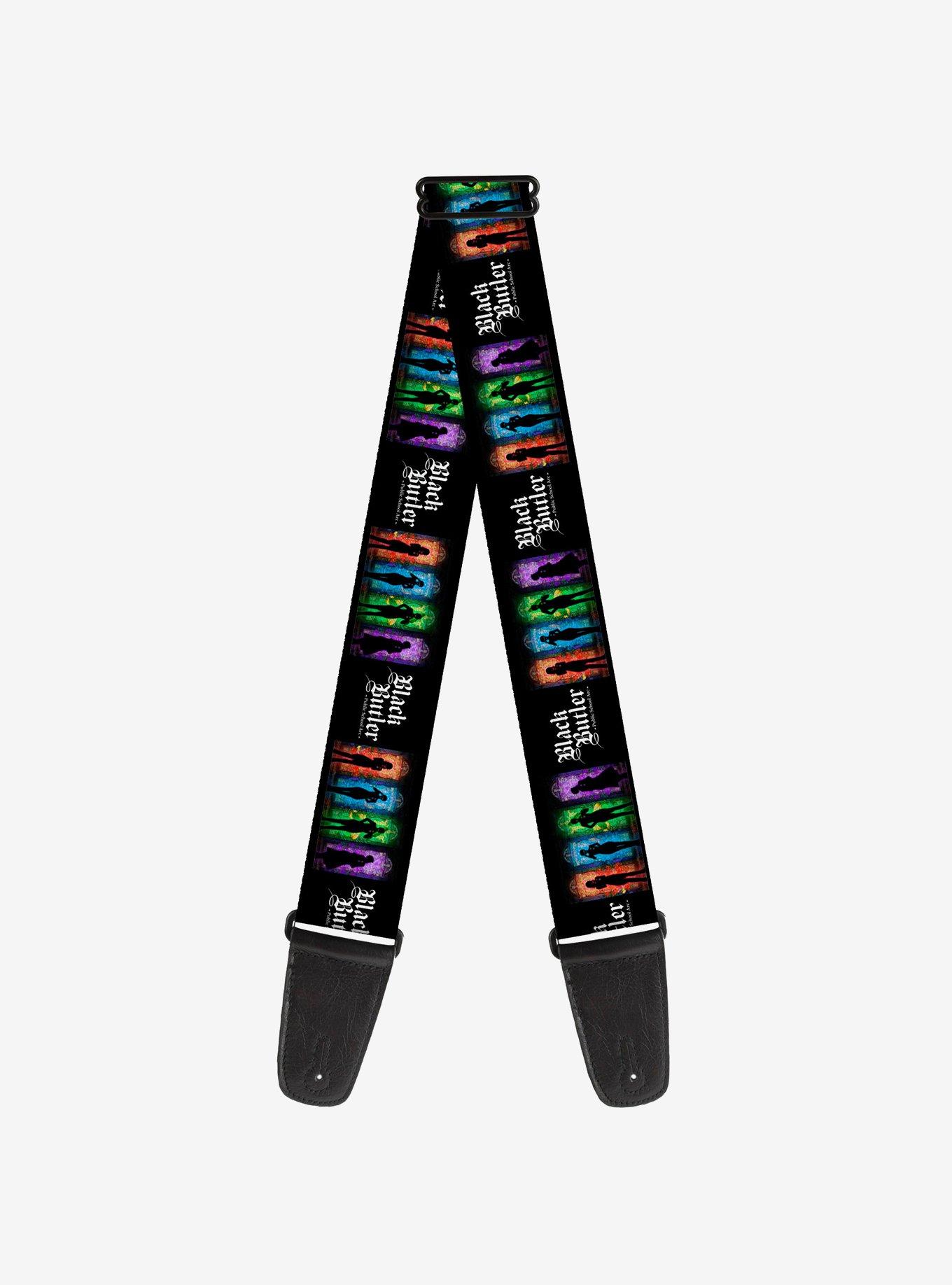 Black Butler House Heads Silhouettes and Logo Multi Guitar Strap, , hi-res