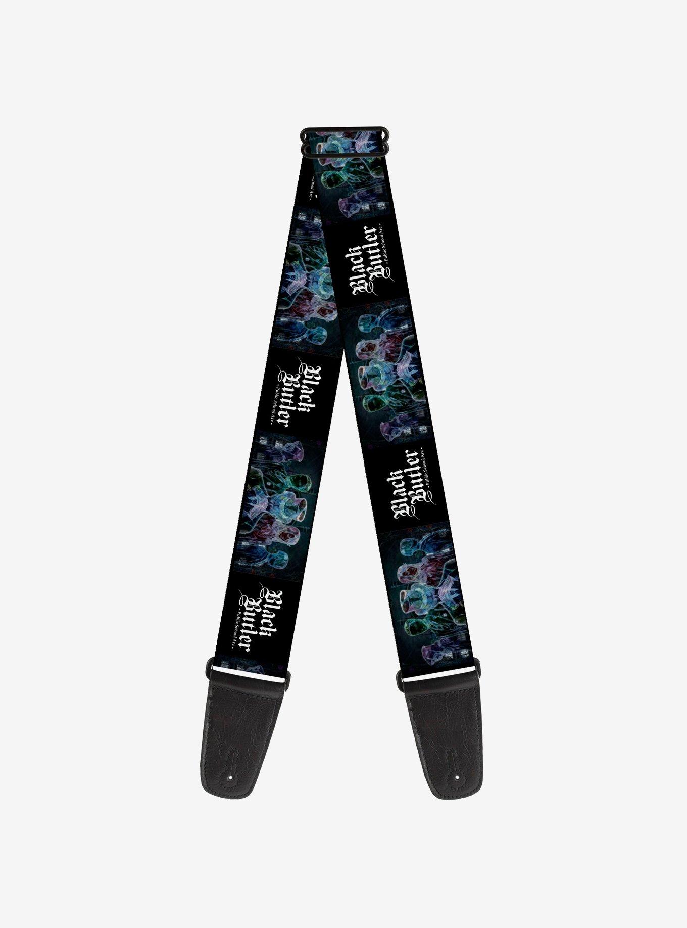 Black Butler Five Character Group Pose and Title Black Guitar Strap, , hi-res