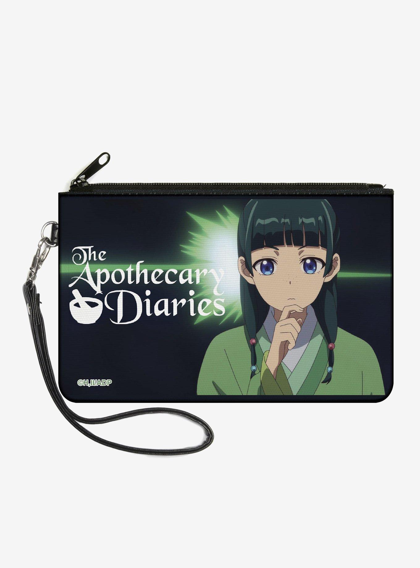 The Apothecary Diaries Maomao Thinking Pose and Logo Black Zip Clutch Wallet, , hi-res