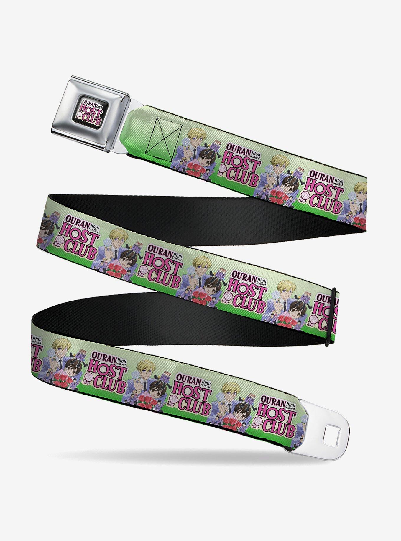 Ouran High School Host Club Haruhi and Friends Group Pose and Logo Seatbelt Buckle Belt, , hi-res
