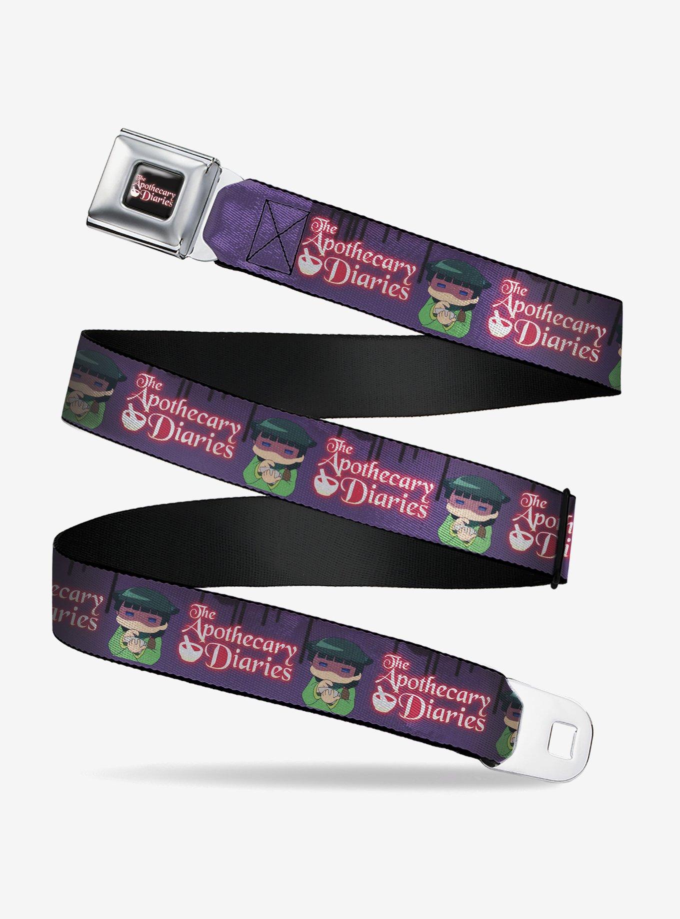 The Apothecary Diaries Chibi Maomao Pose and Logo Seatbelt Buckle Belt, , hi-res