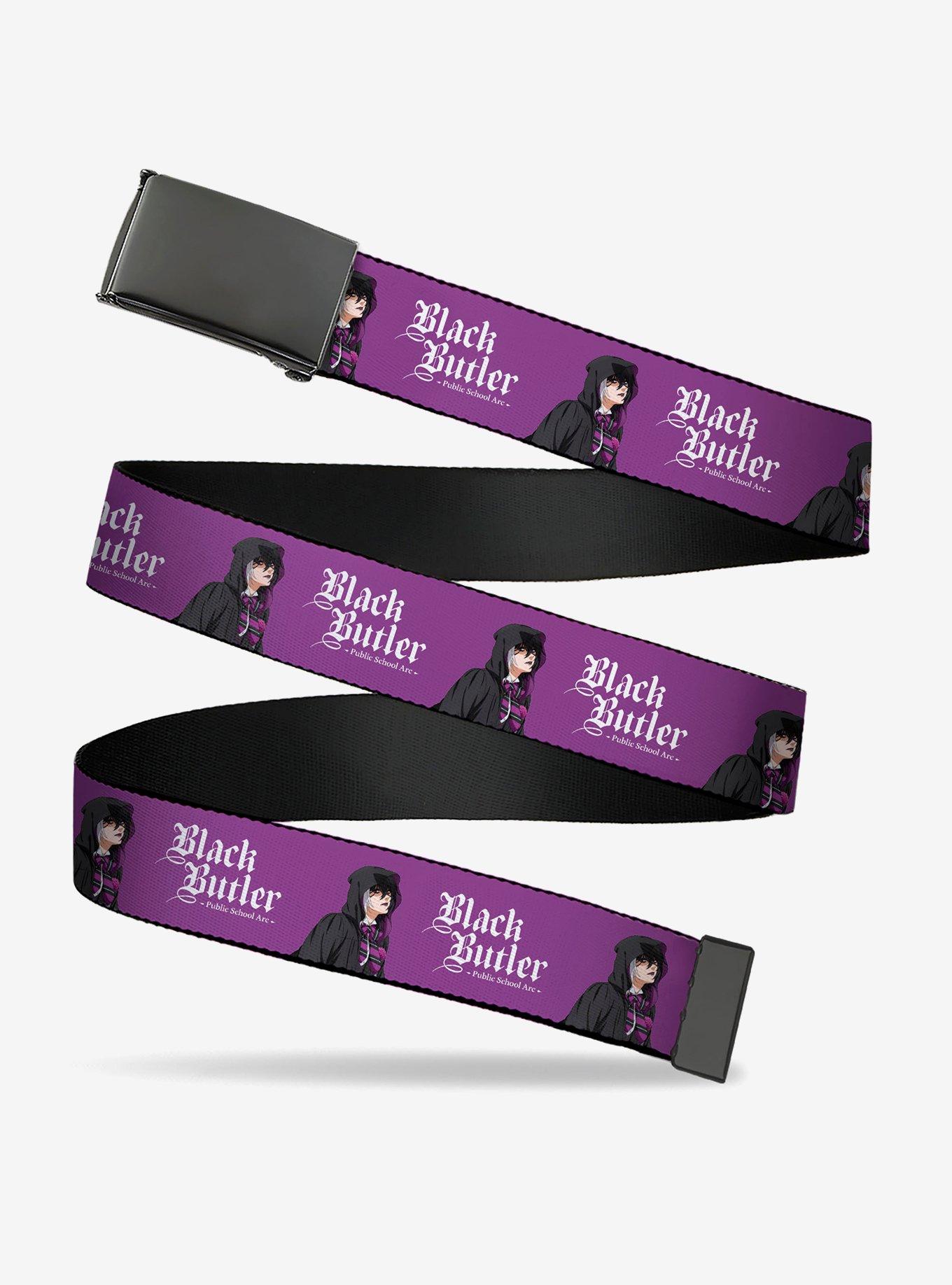 Black Butler Violet Gregory Pose and Title Clamp Buckle Belt, , hi-res