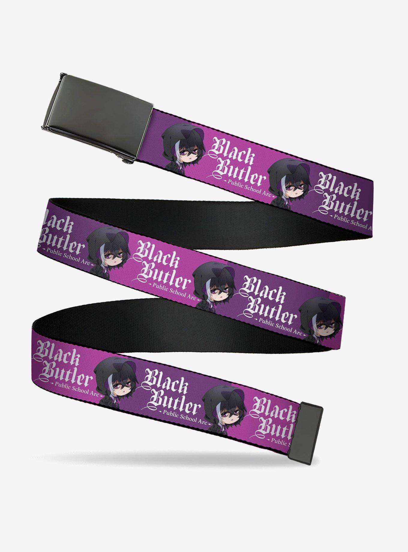 Black Butler Chibi Violet Gregory Pose and Title Clamp Buckle Belt, , hi-res