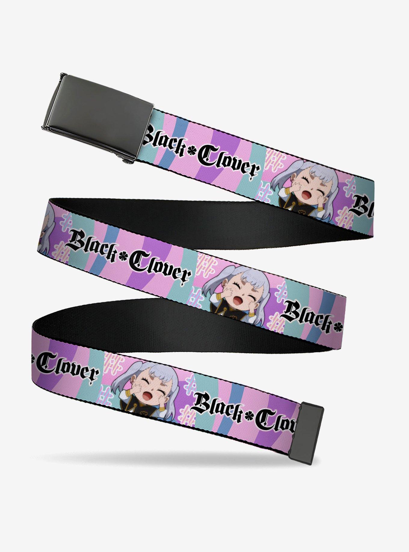 Black Clover Chibi Noelle Hash Tag Pose and Logo Multi Clamp Buckle Belt, , hi-res